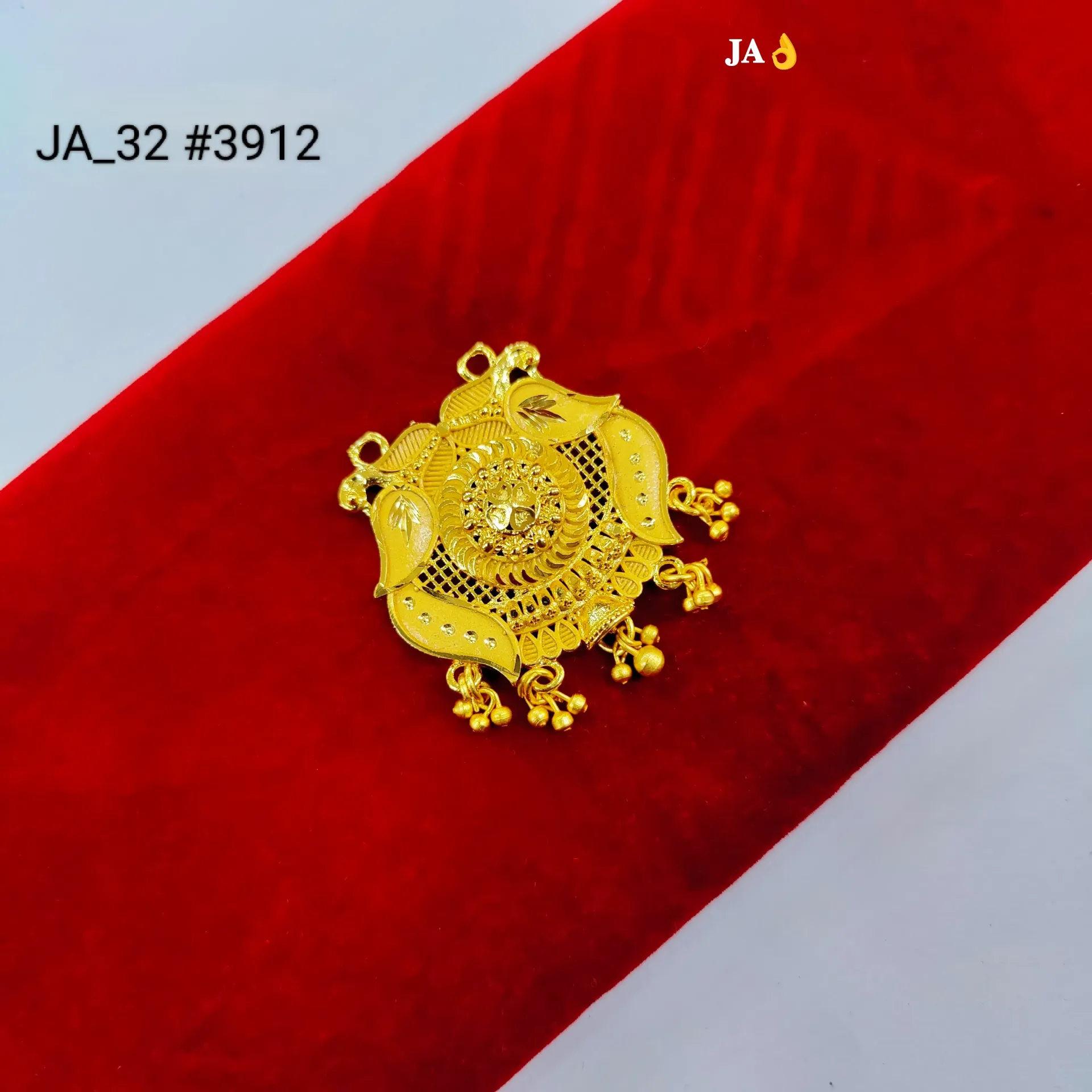 1 Gram Gold Plated Floral Antique Designer Pendant DN-3912