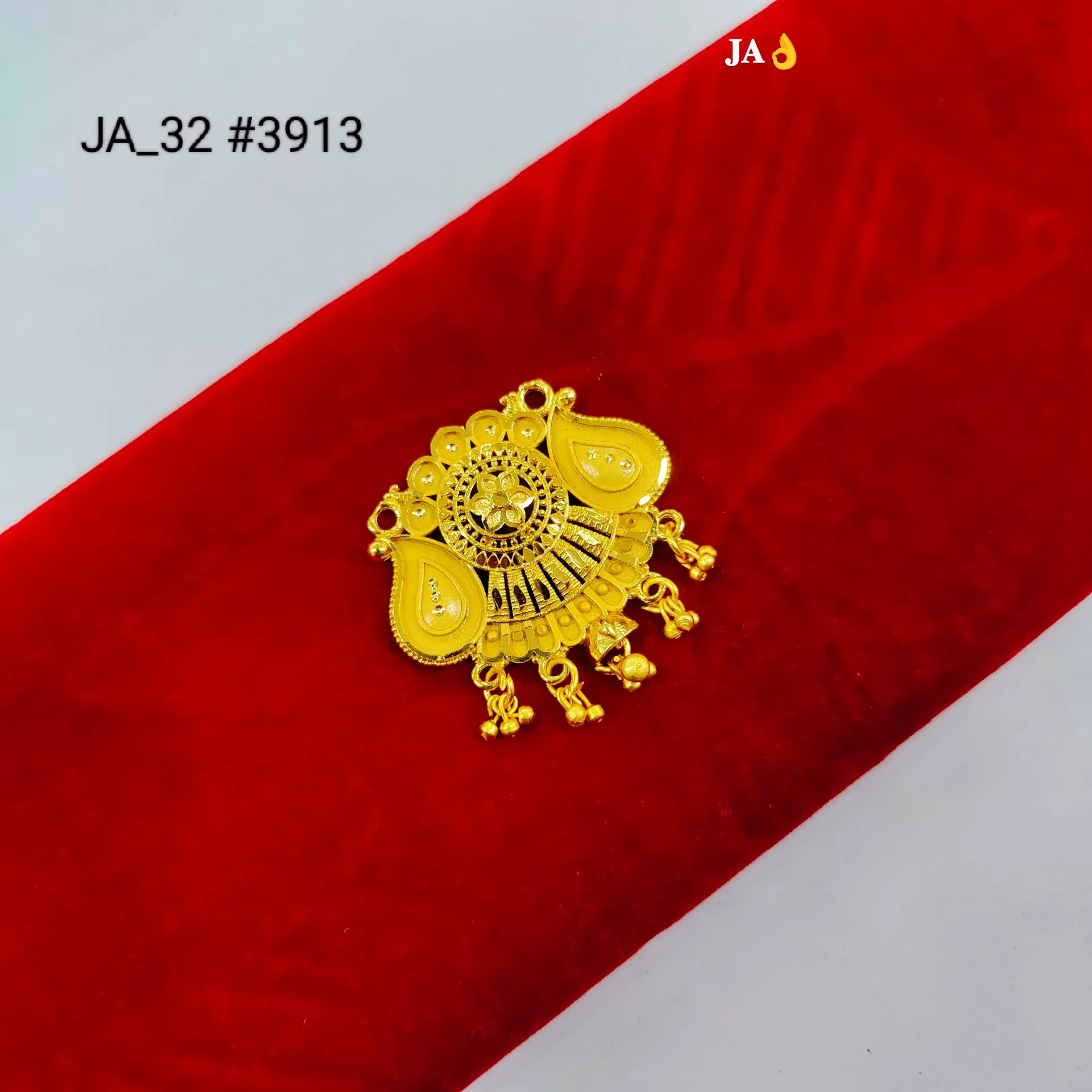 1 Gram Gold Plated Floral Antique Designer Pendant DN-3913