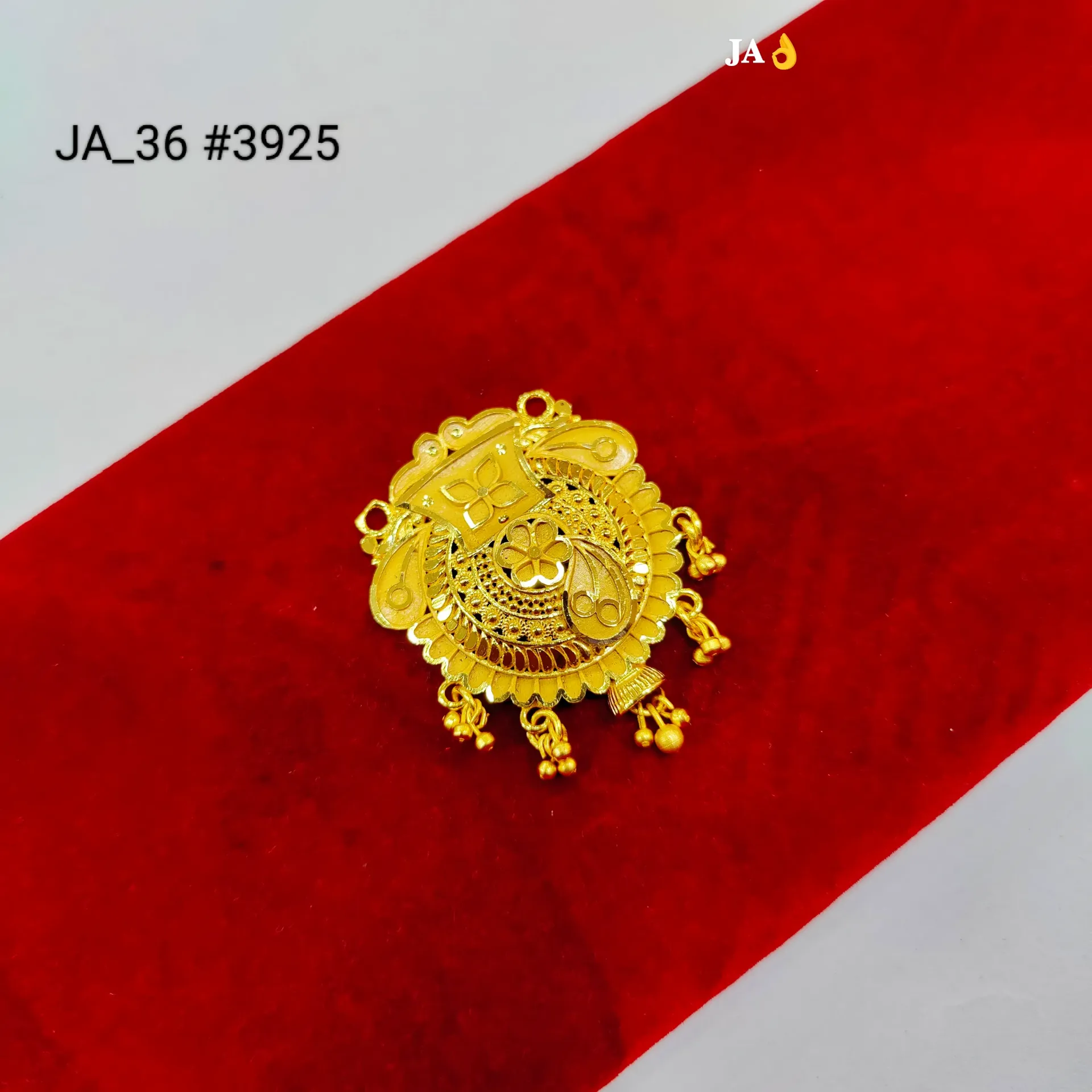 1 Gram Gold Plated Floral Antique Designer Pendant DN-3925