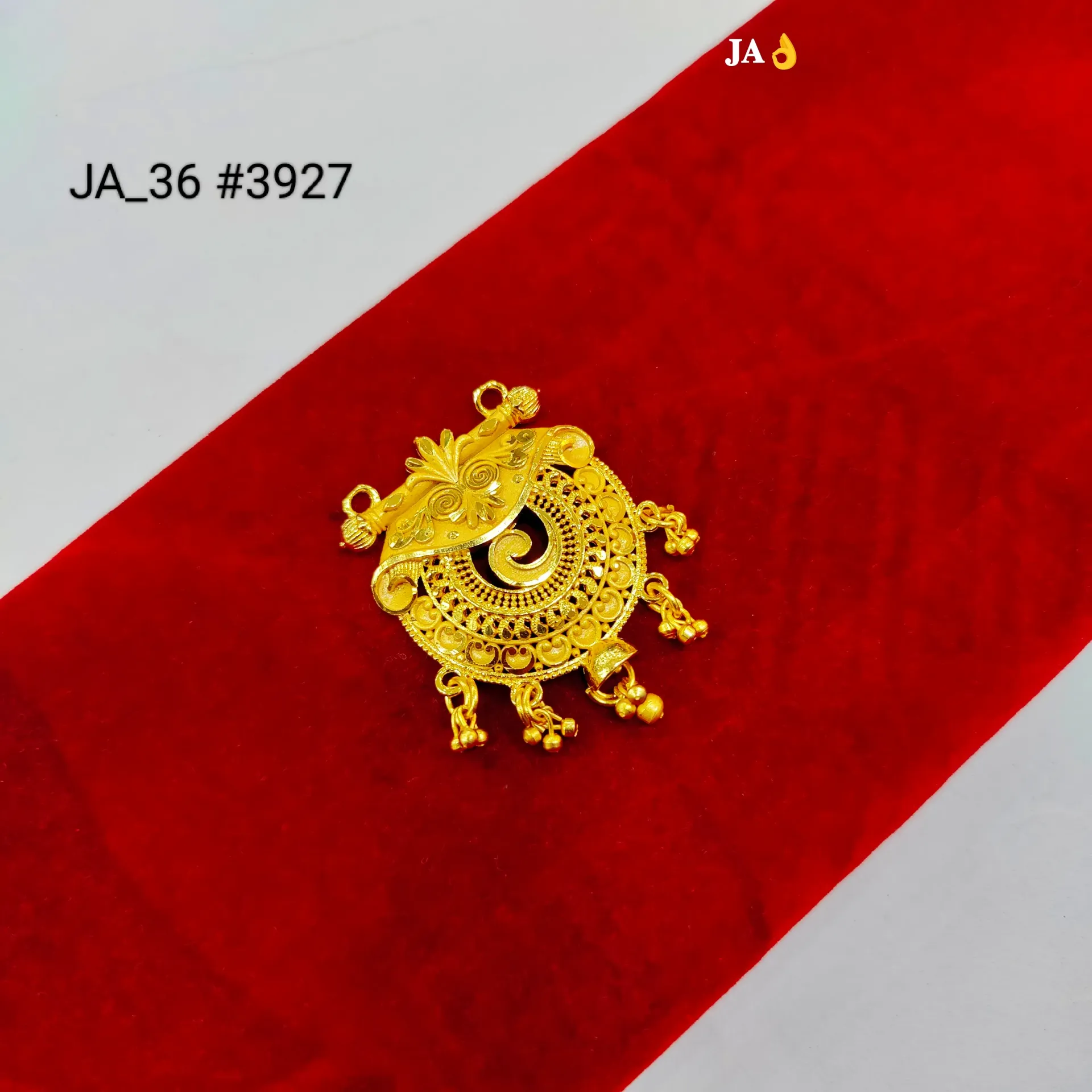1 Gram Gold Plated Antique Floral Pendant DN-3927
