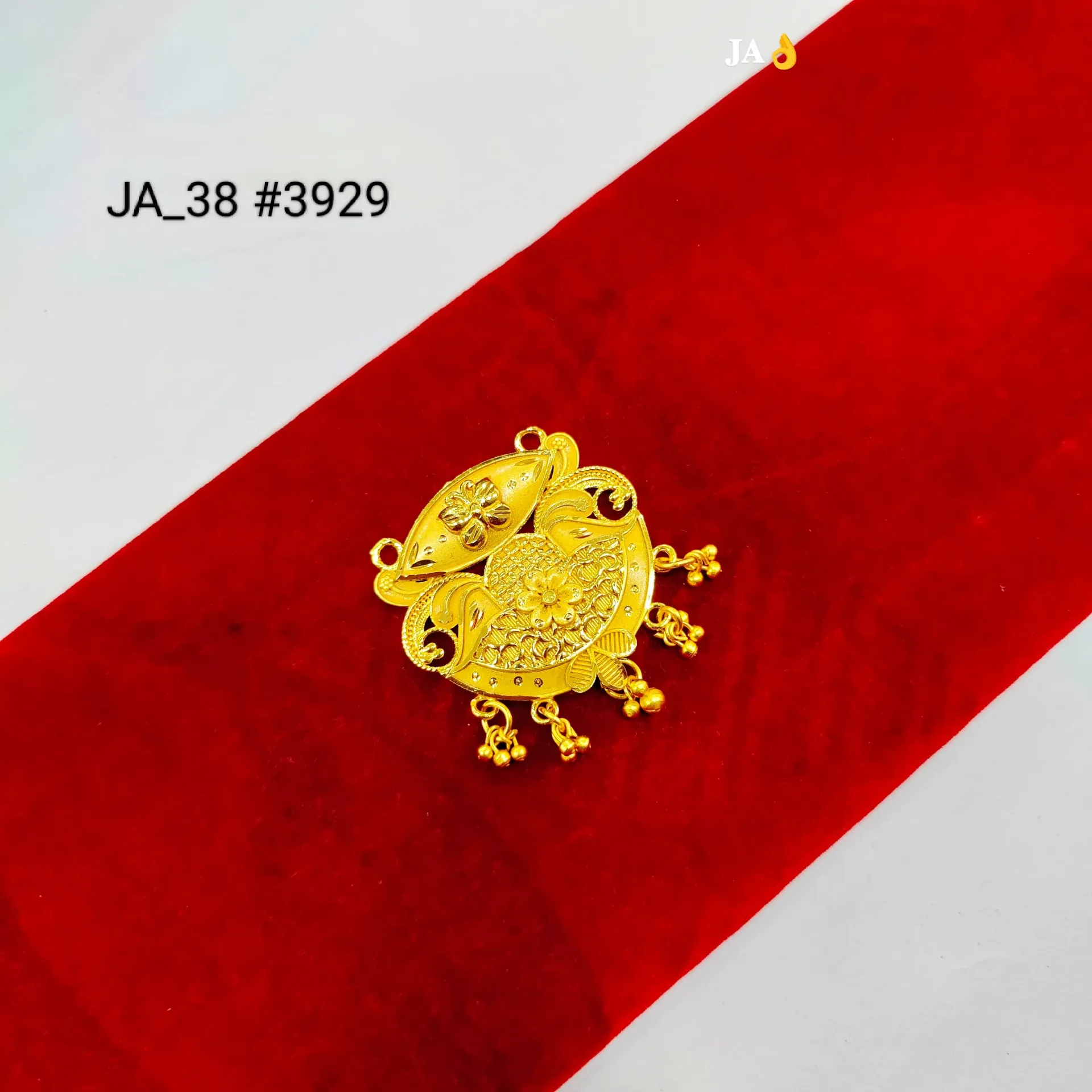 1 Gram Gold Plated Antique Floral Leaf Pendant DN-3929