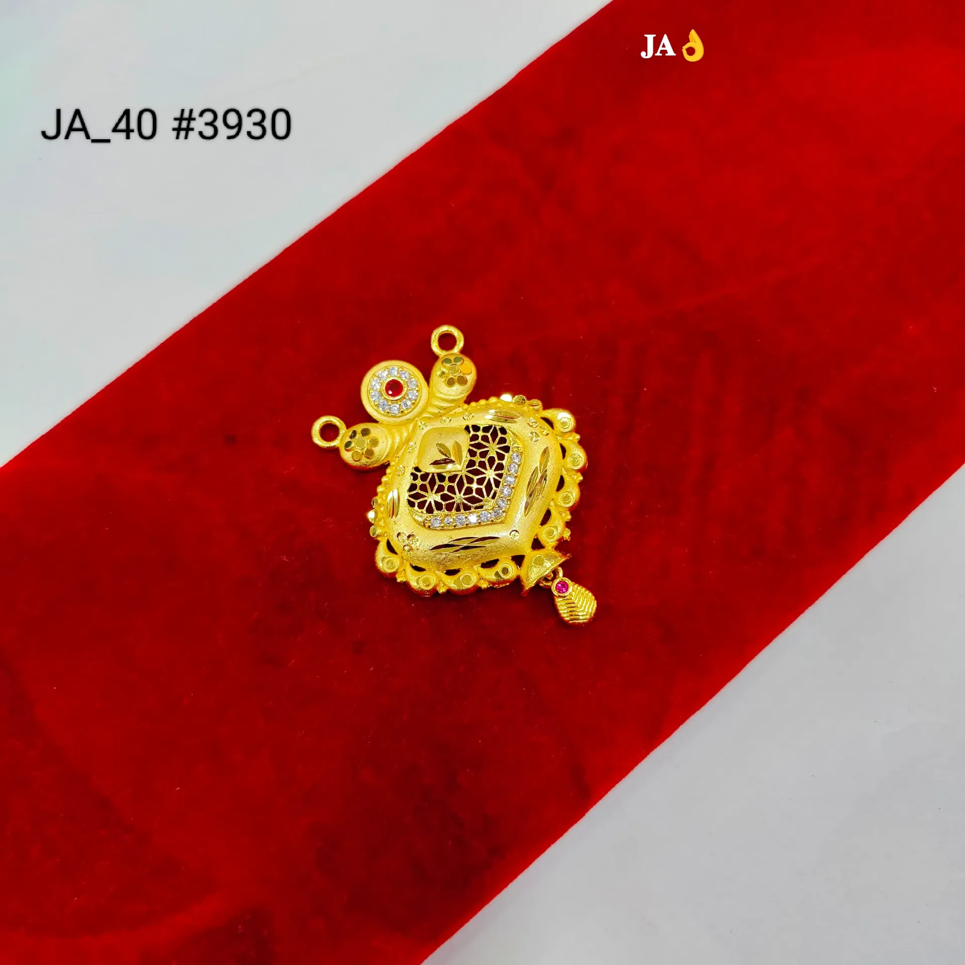 1 Gram Gold Plated Antique Stone Work Designer Pendant DN-3930
