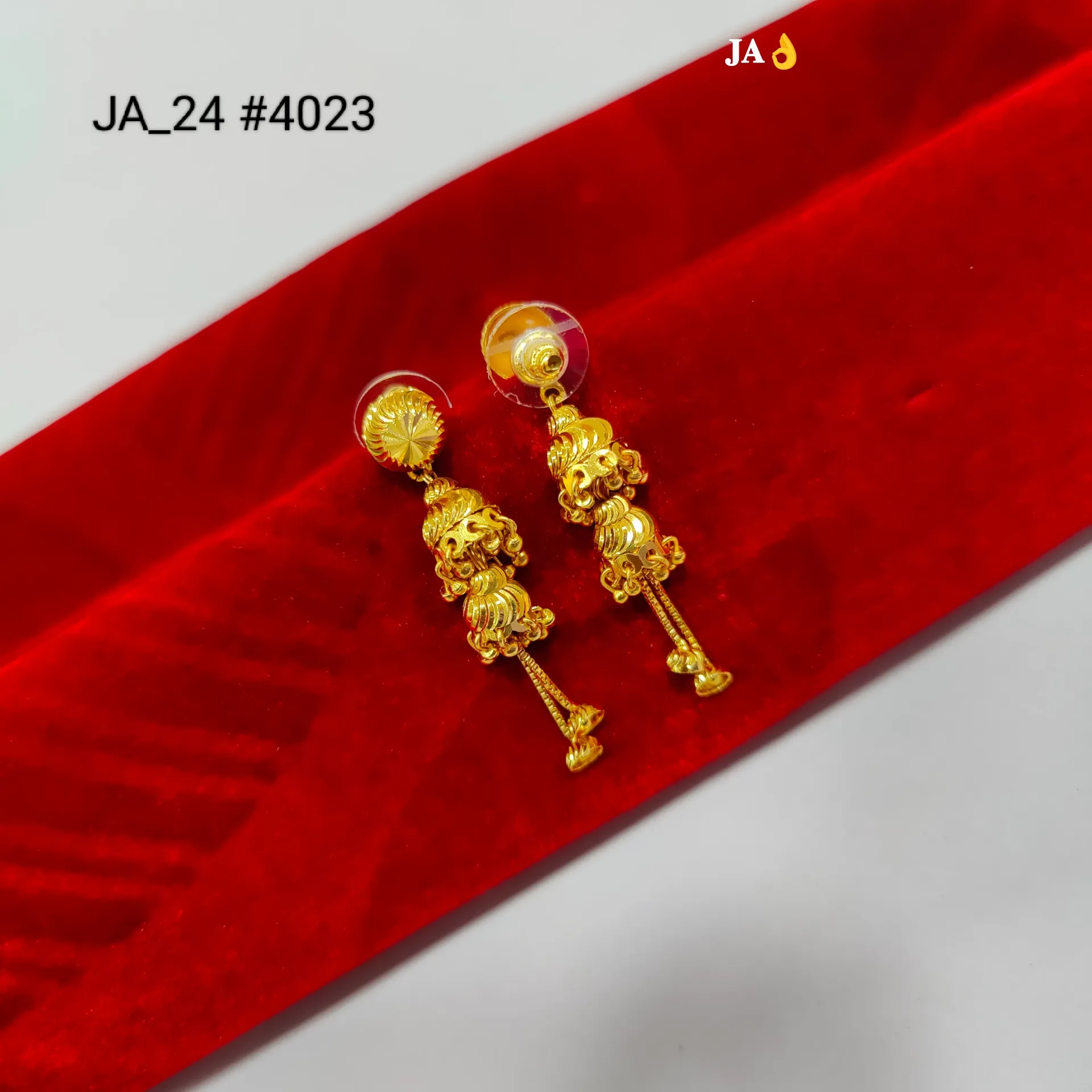 1 Gram Gold Plated Traditional Drop Earrings DN-4023