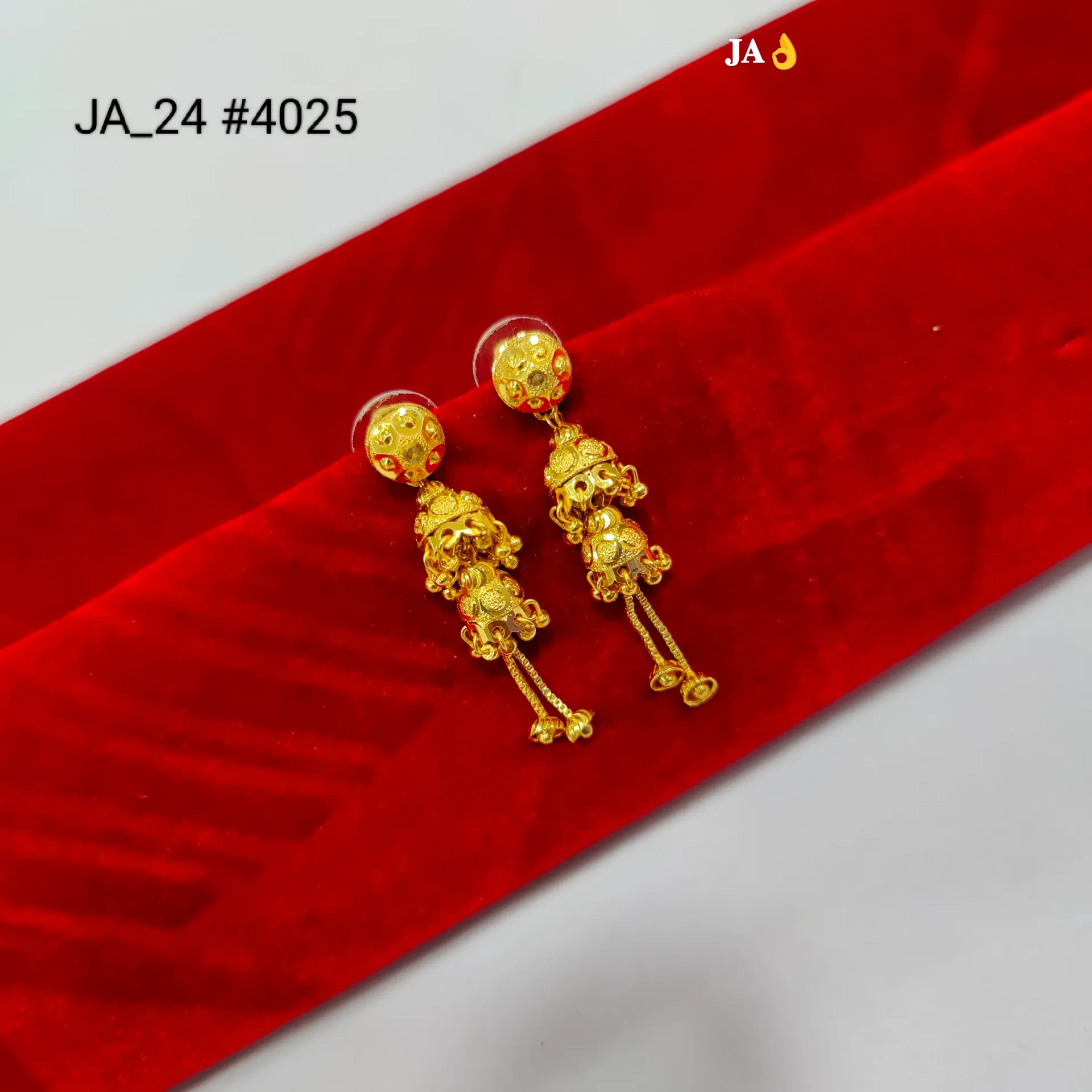 1 Gram Gold Plated Traditional Jhumki Drop Earrings DN-4025