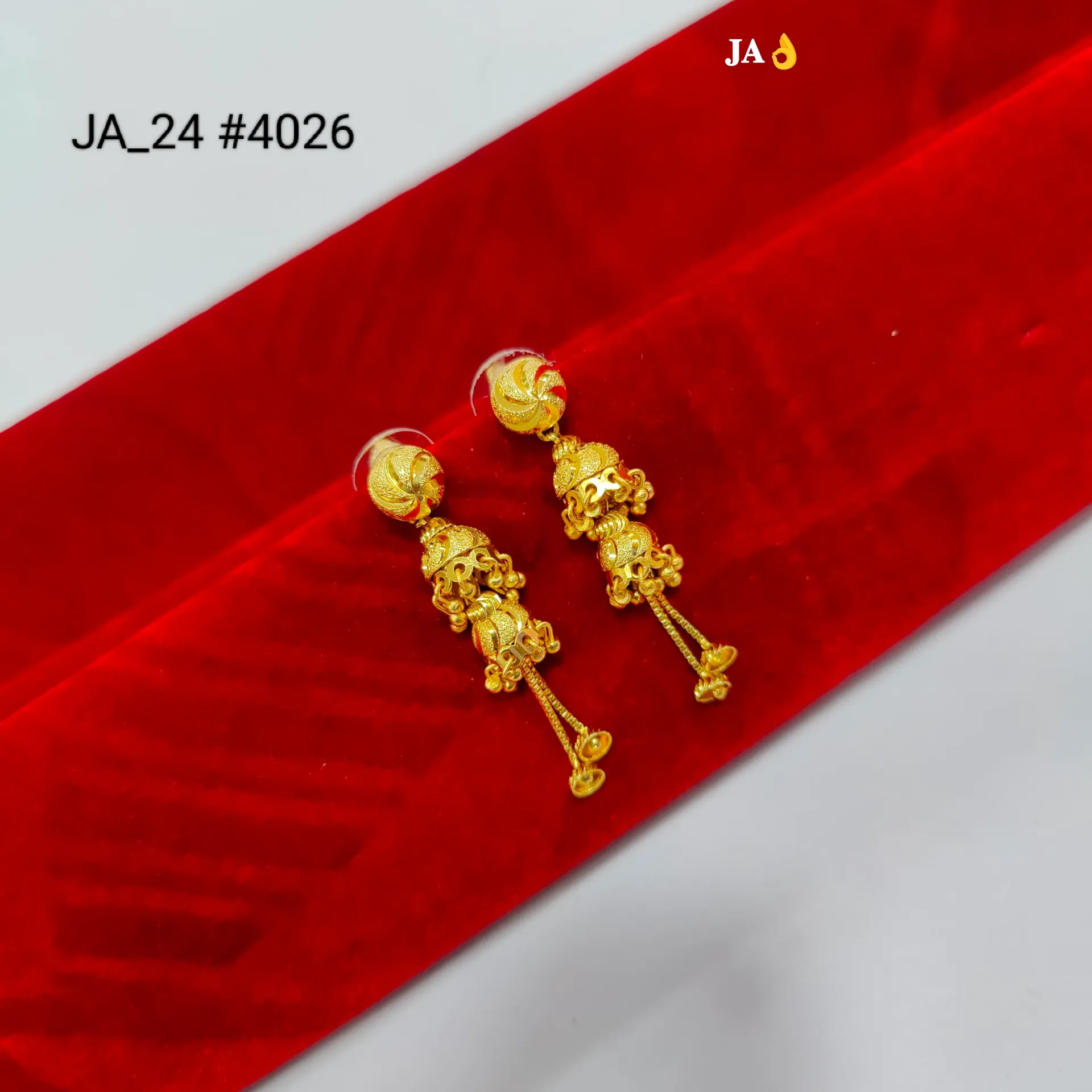 1 Gram Gold Plated Designer Jhumki Drop Earrings DN-4026