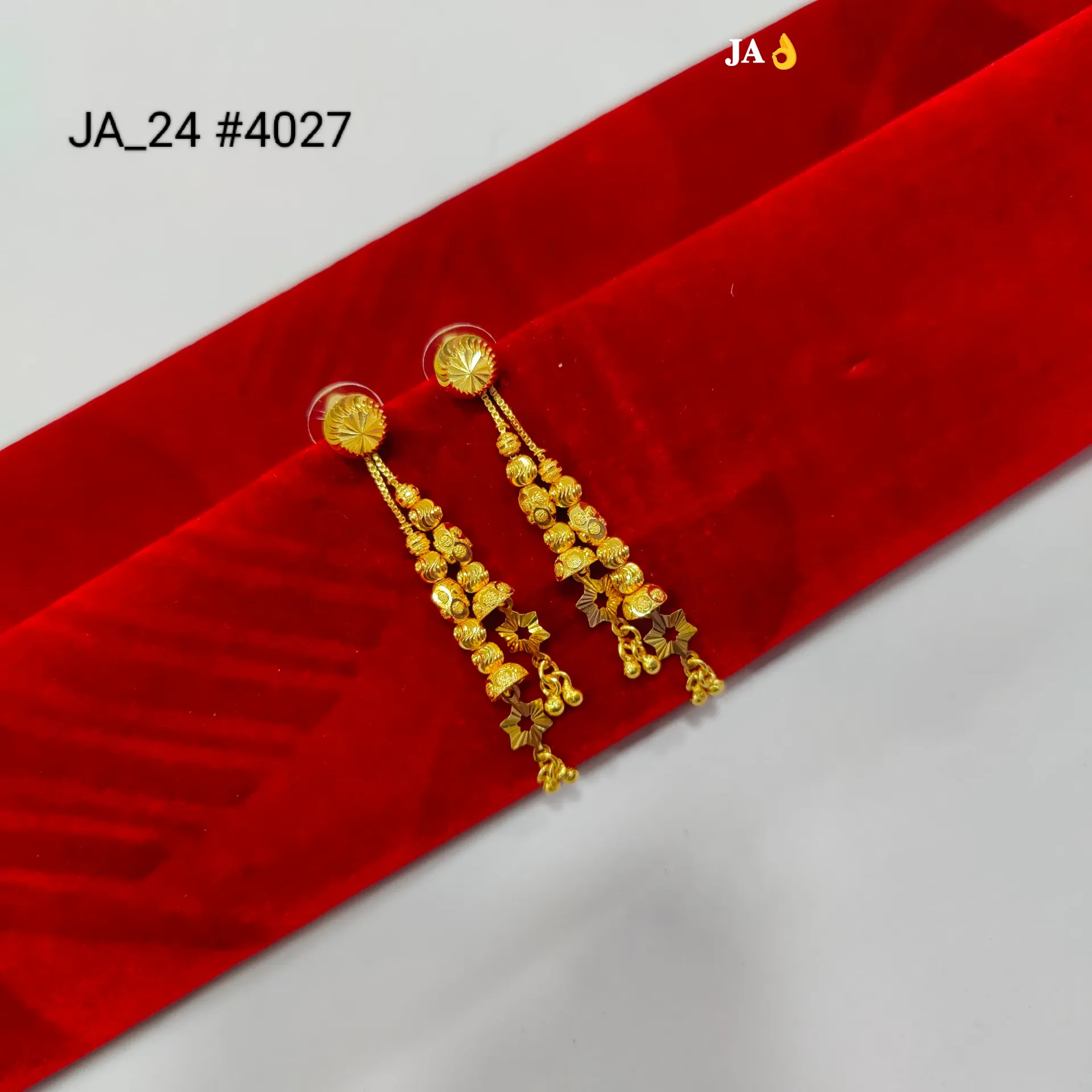 1 Gram Gold Plated Long Chain Drop Earrings DN-4027