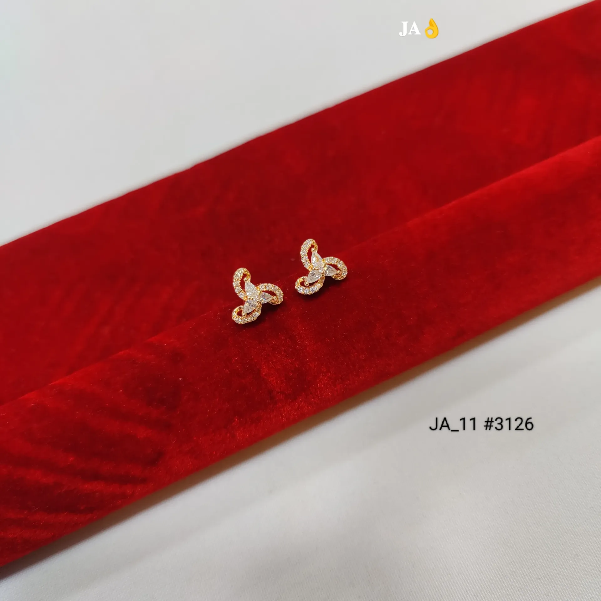 1 Gram Gold Plated CZ Stone Designer Tops Earrings DN-3126