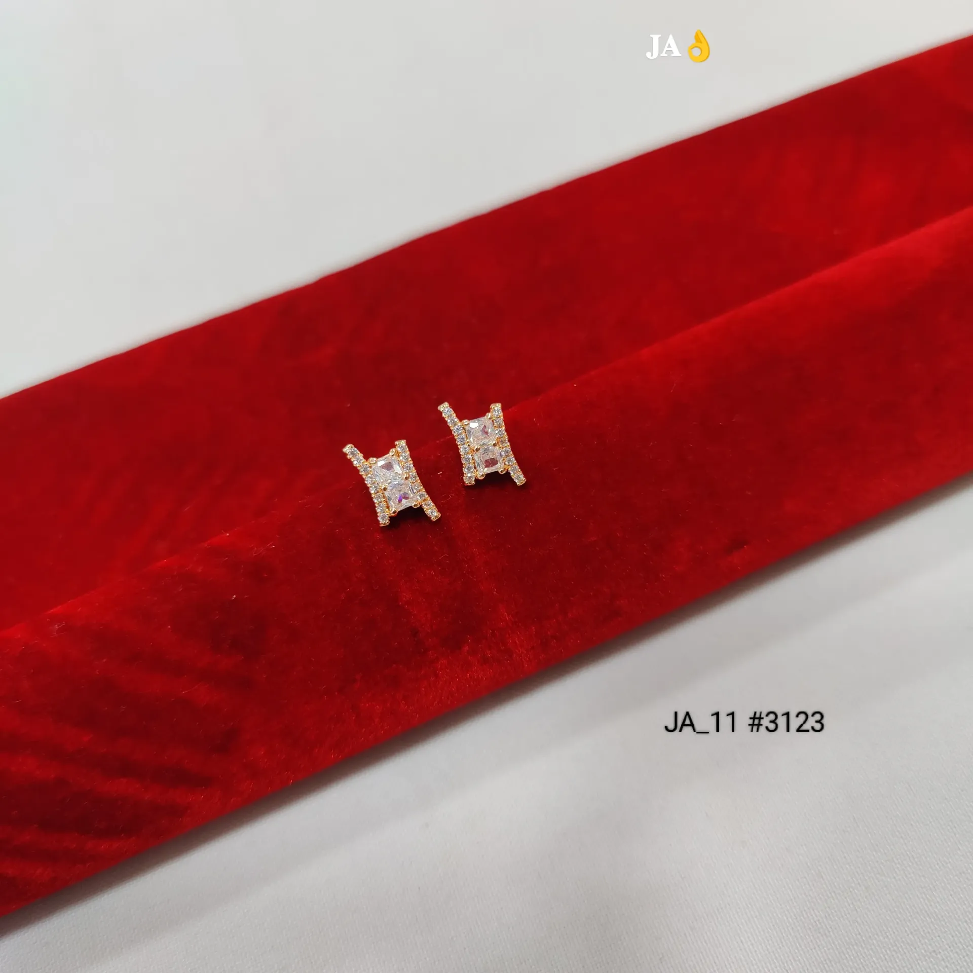 1 Gram Gold Plated CZ Stone Designer Tops Earrings DN-3123