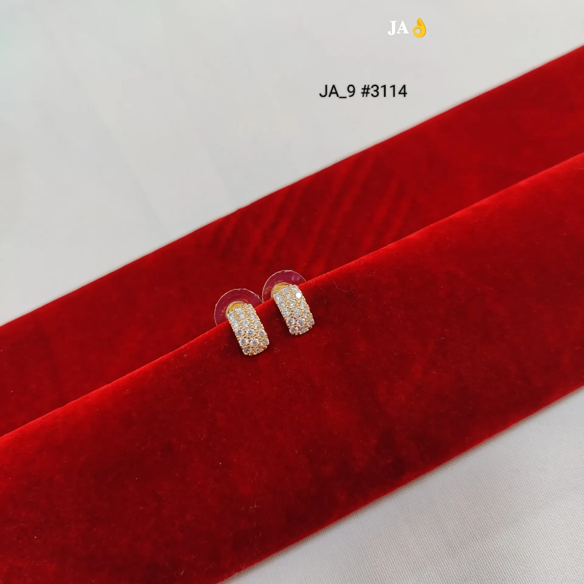 1 Gram Gold Plated  Stone Half Hoop Tops Earrings DN-3114