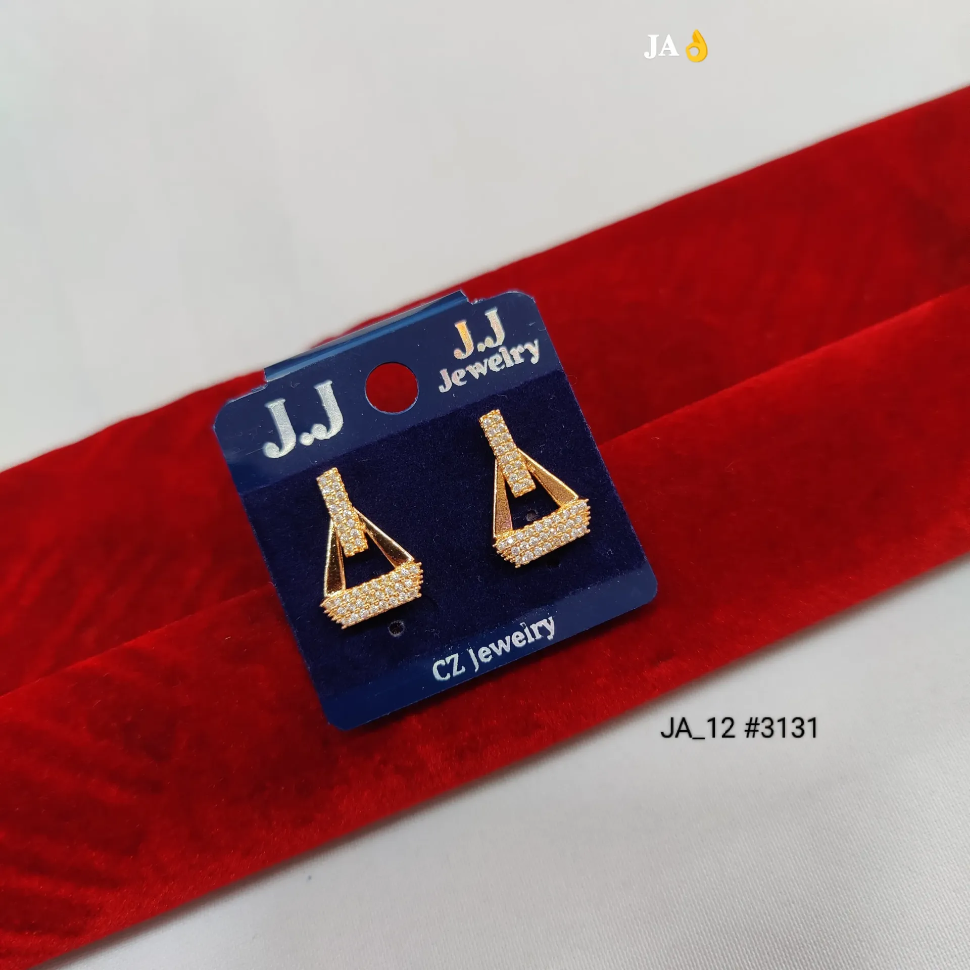 Gold Finish Modern Designer Earrings DN-3131