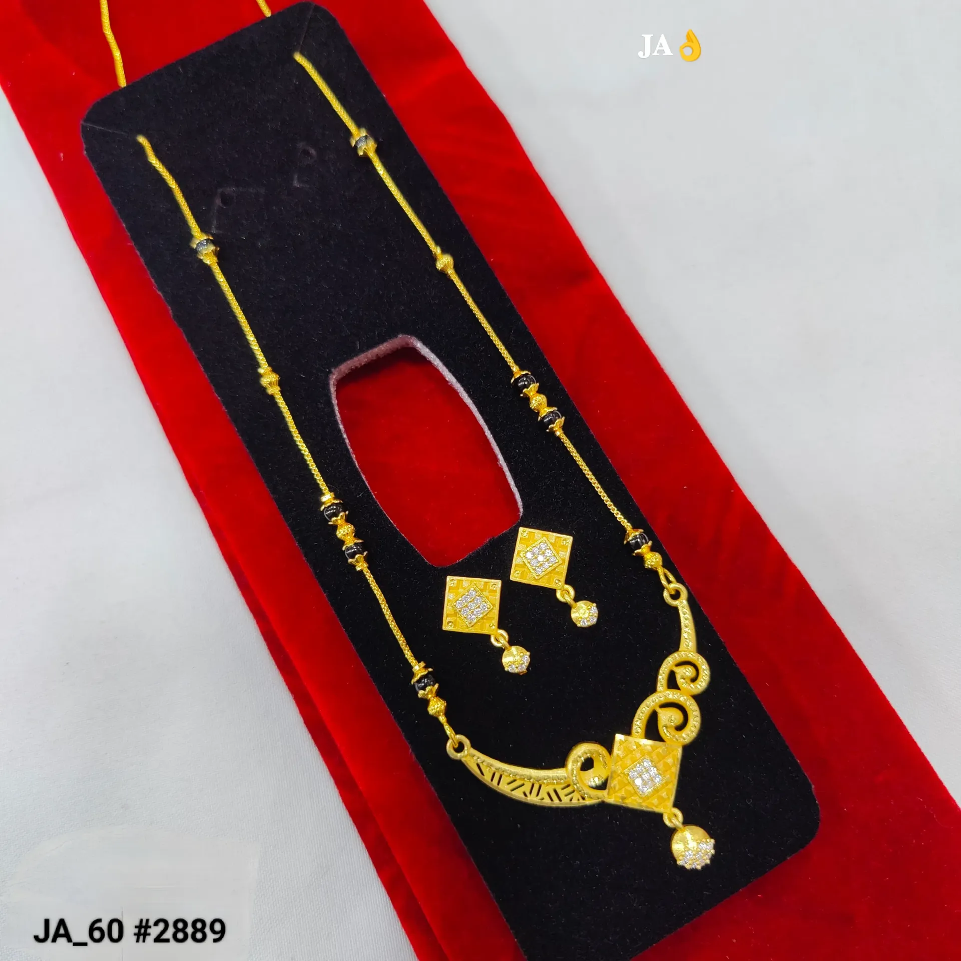 Gold Finish Designer Mangalsutra Style Set DN-2889