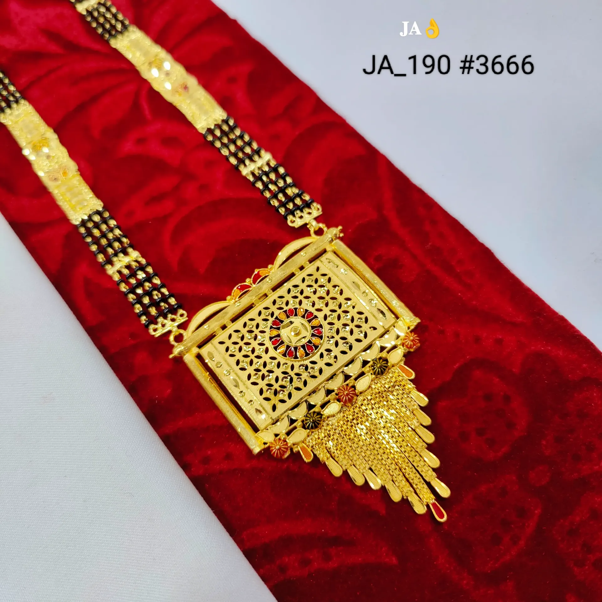 Traditional Antique Filigree Tassel Mangalsutra Pendant DN-3666