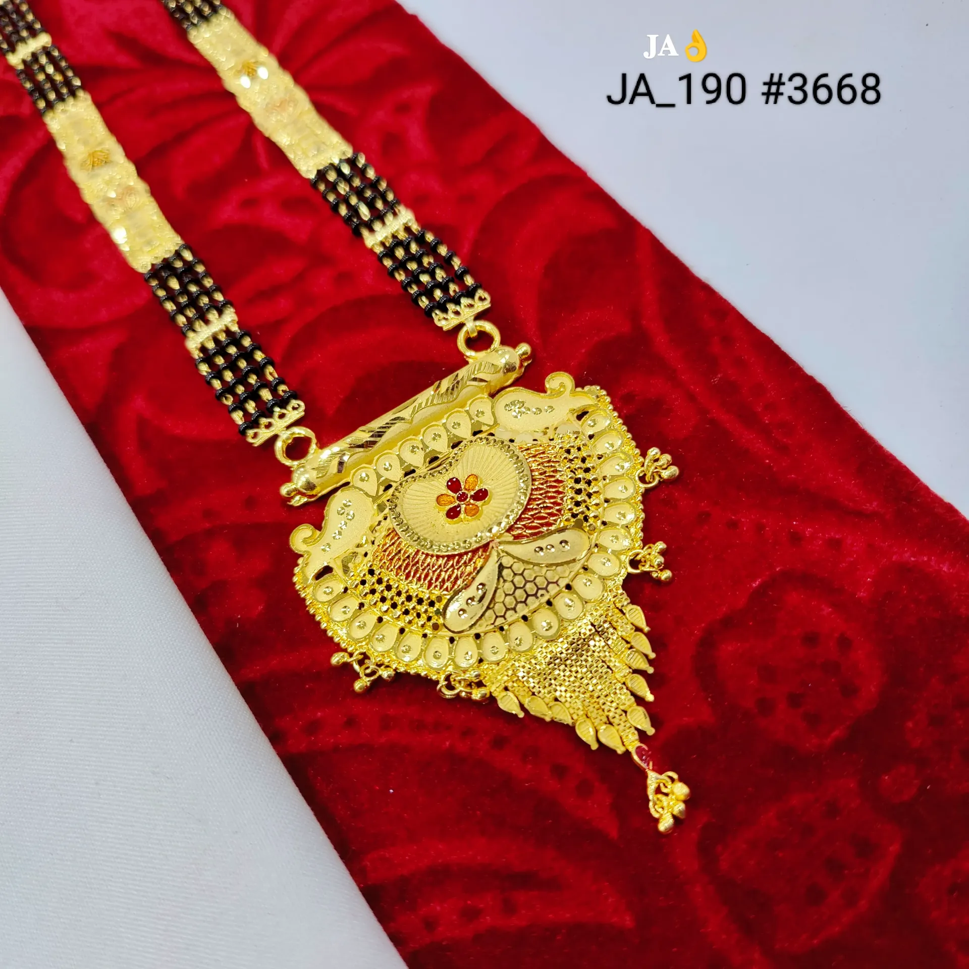 Royal Floral Heritage Tassel Mangalsutra Pendant DN-3668