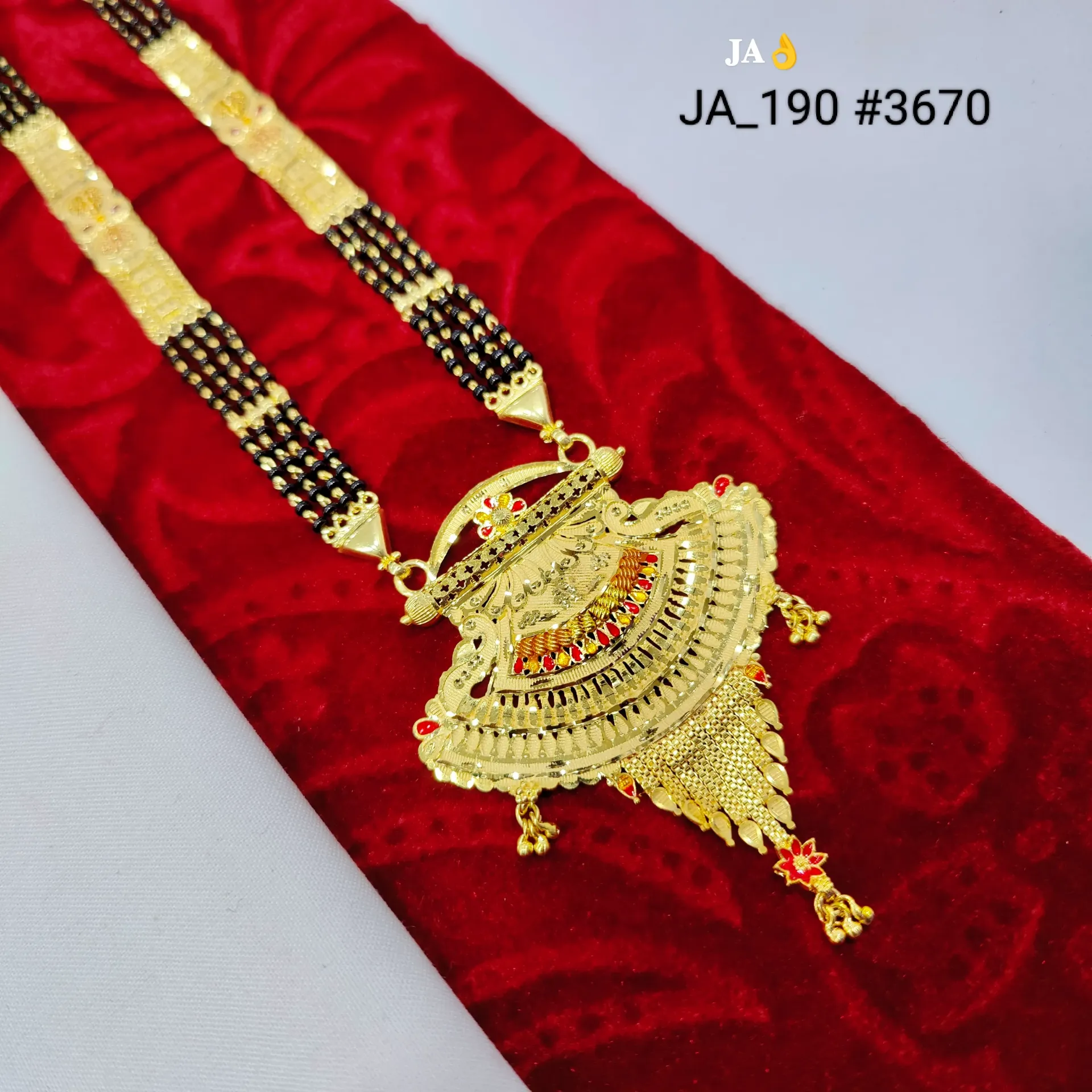 Royal Antique Fan Tassel Mangalsutra Pendant DN-3670