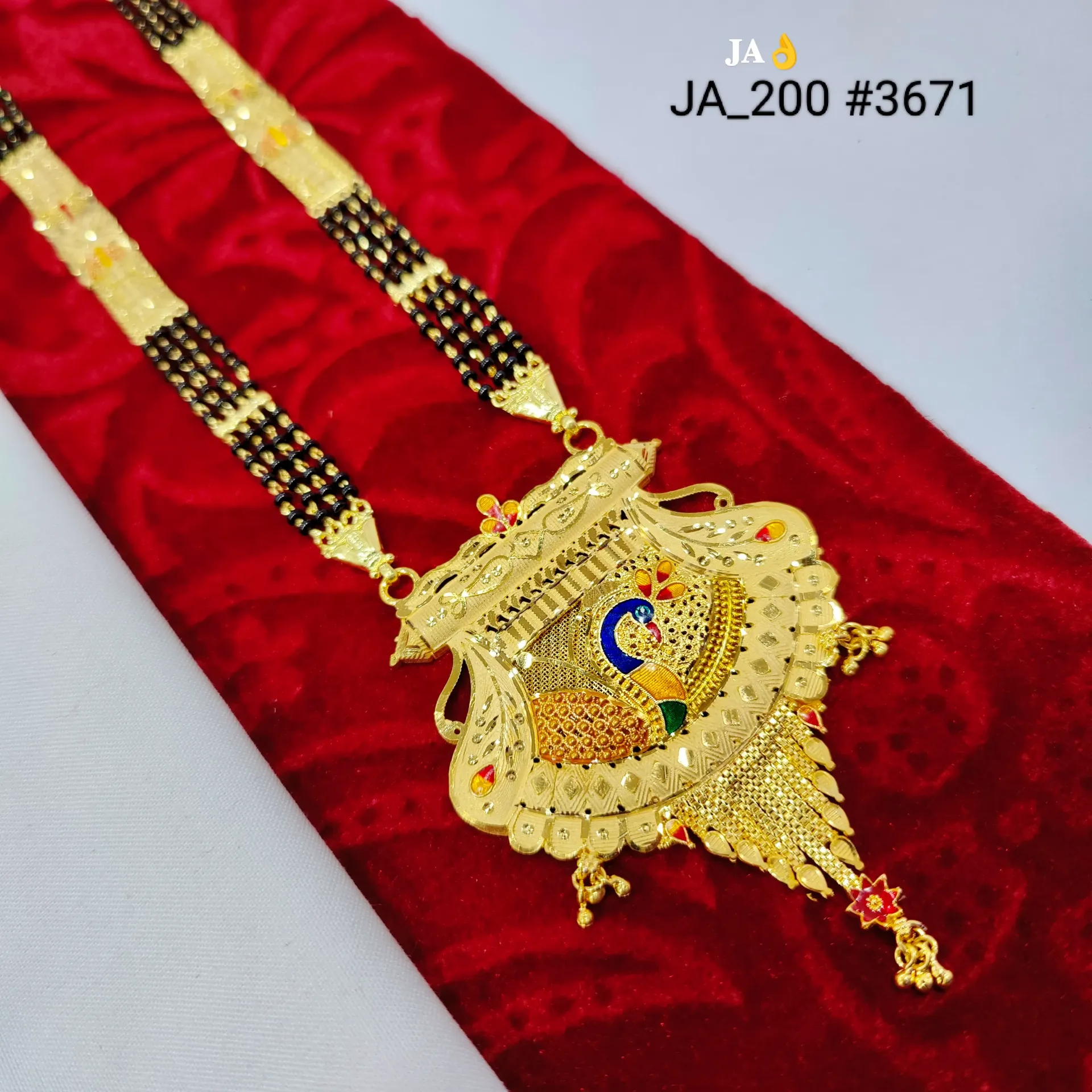 Royal Peacock Enamel Designer Mangalsutra DN-3671