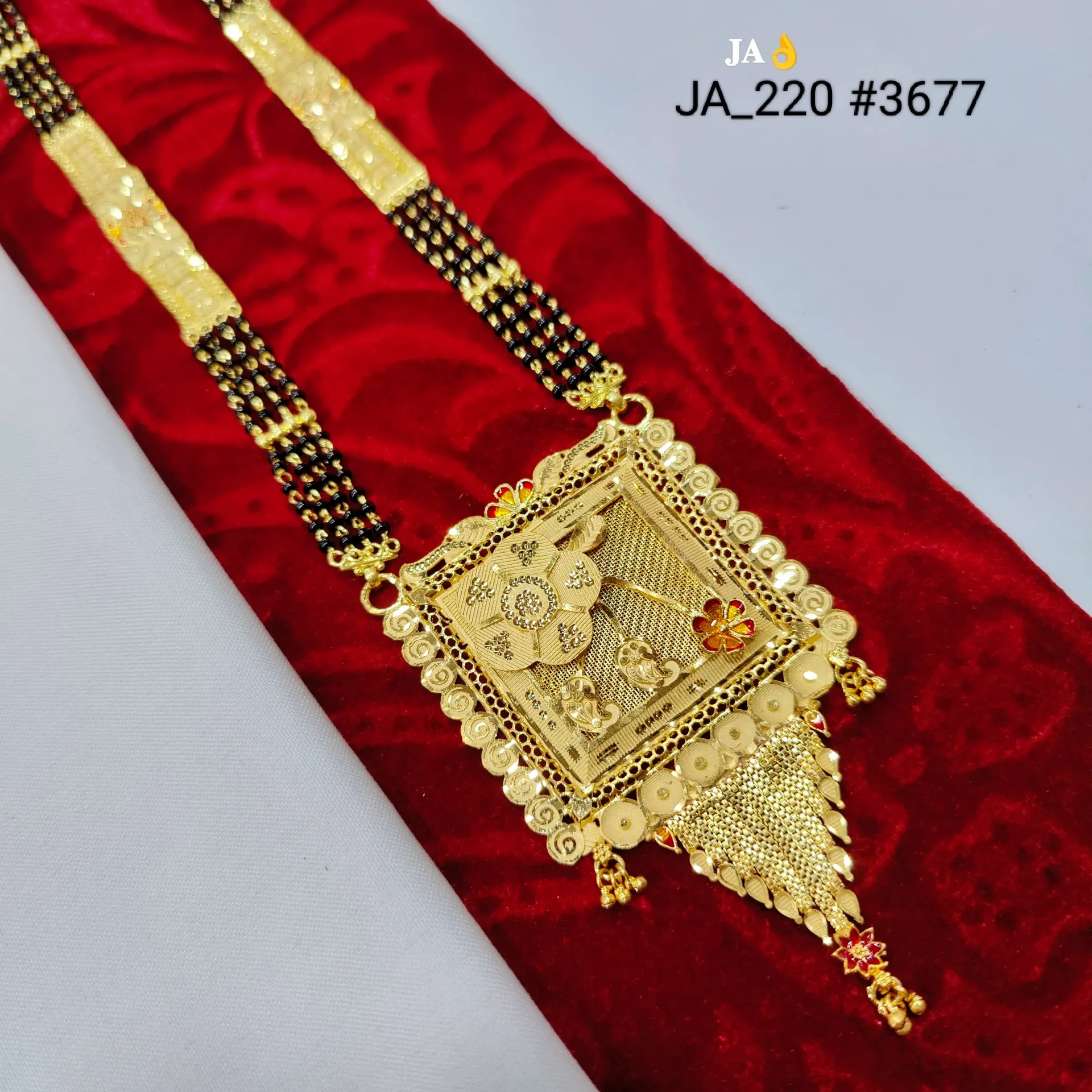 Royal Floral Square Pendant Mangalsutra DN-3677
