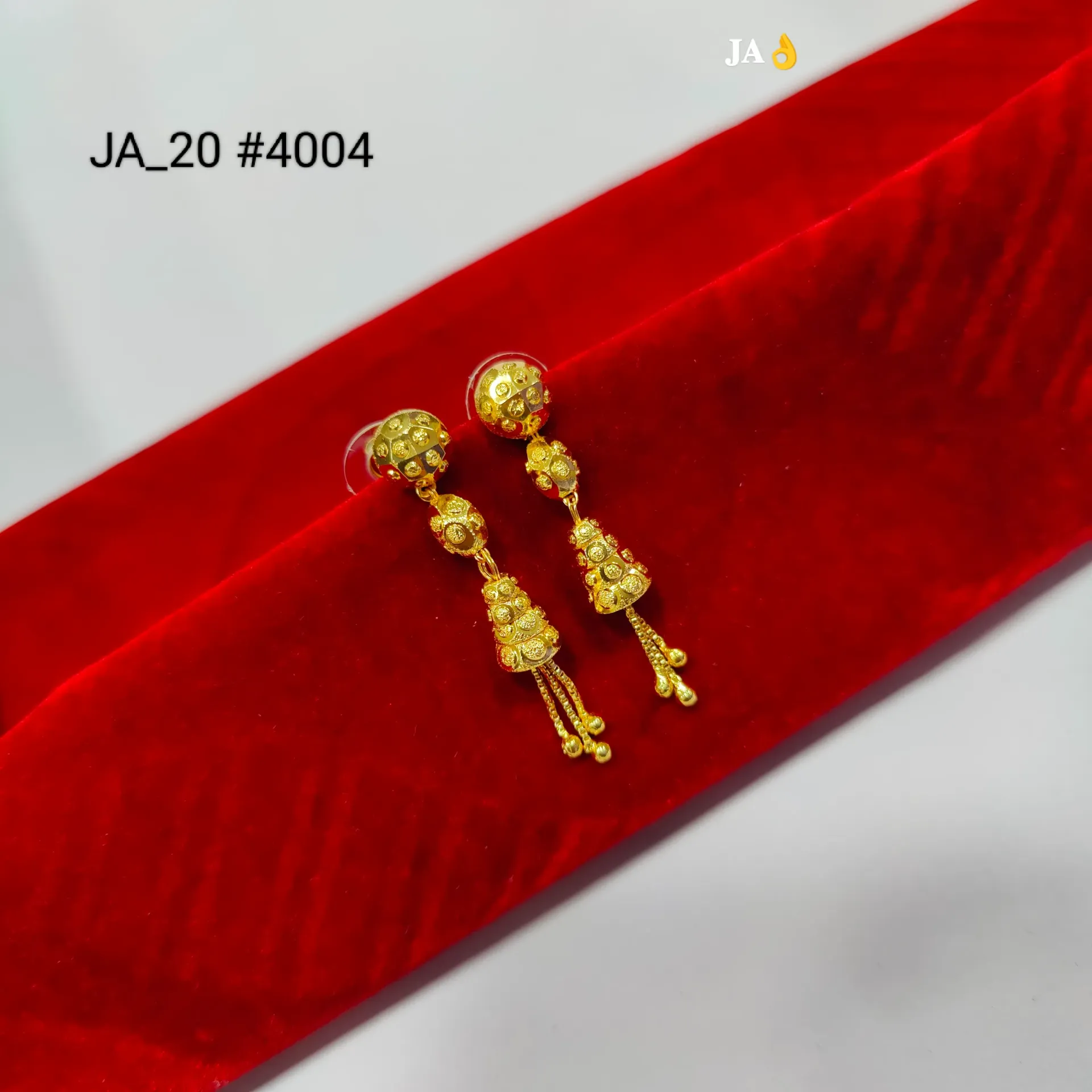 Traditional Gold Finish Designer Tassel Earrings - DN 4004