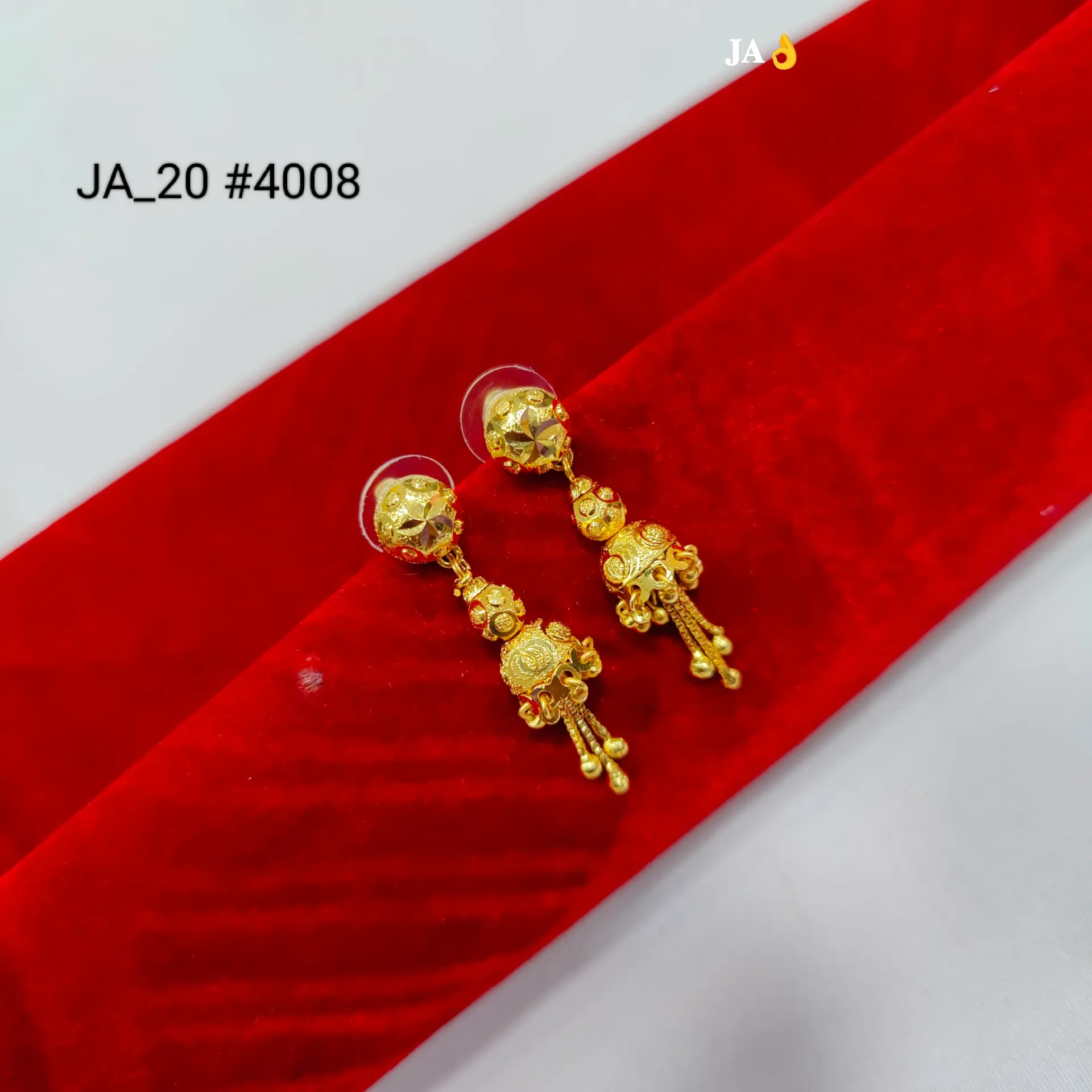 Traditional Gold Finish Designer Tassel Earrings DN-4008