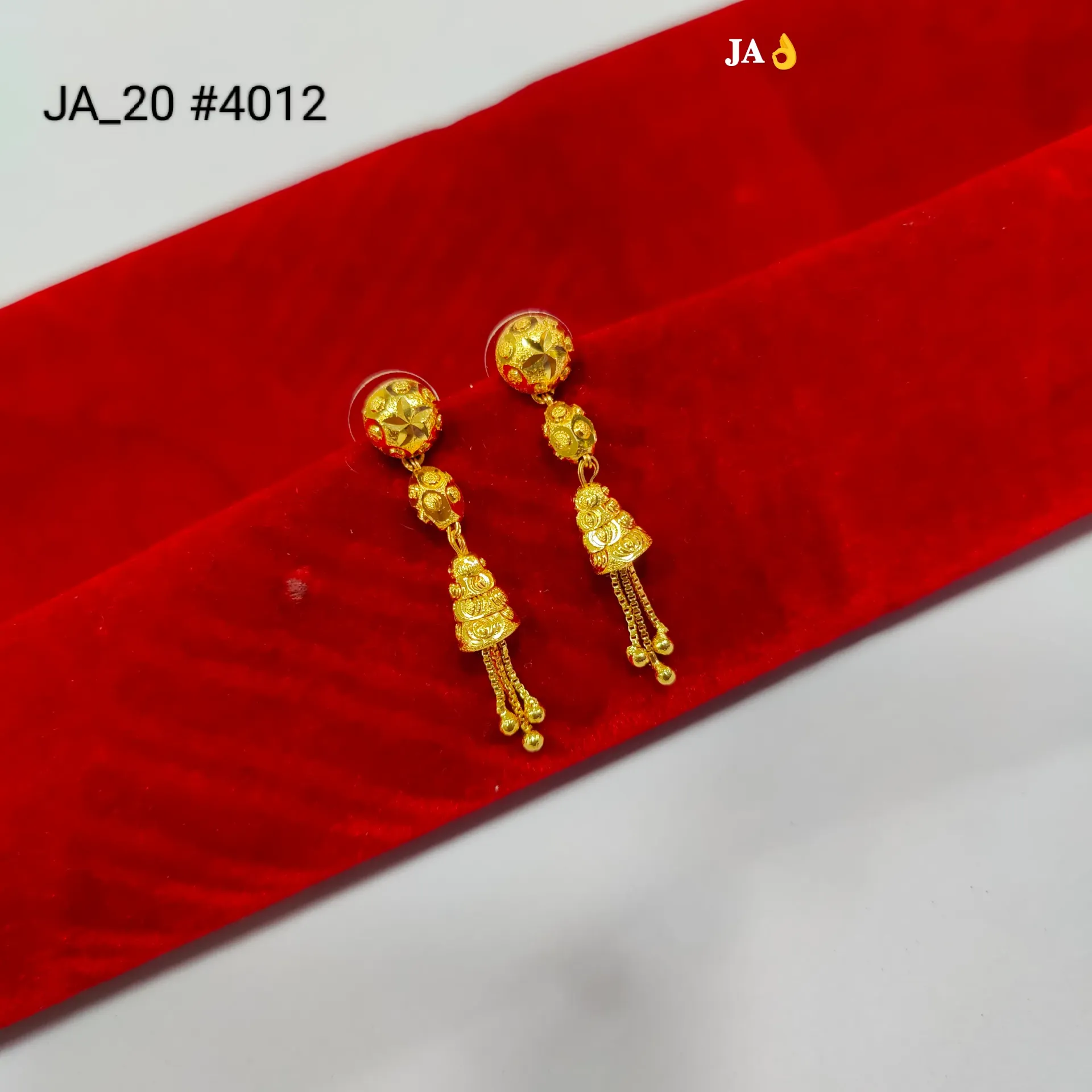 Traditional Gold Finish Tassel Drop Earrings DN-4012