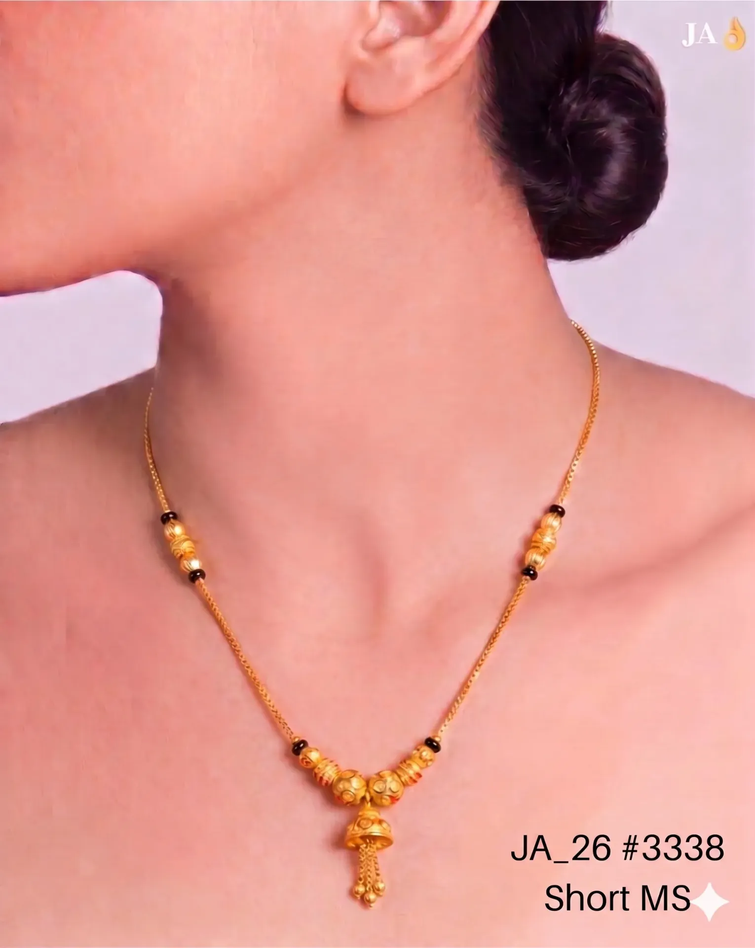 1 Gram Gold Plated Short Mangalsutra DN-3338
