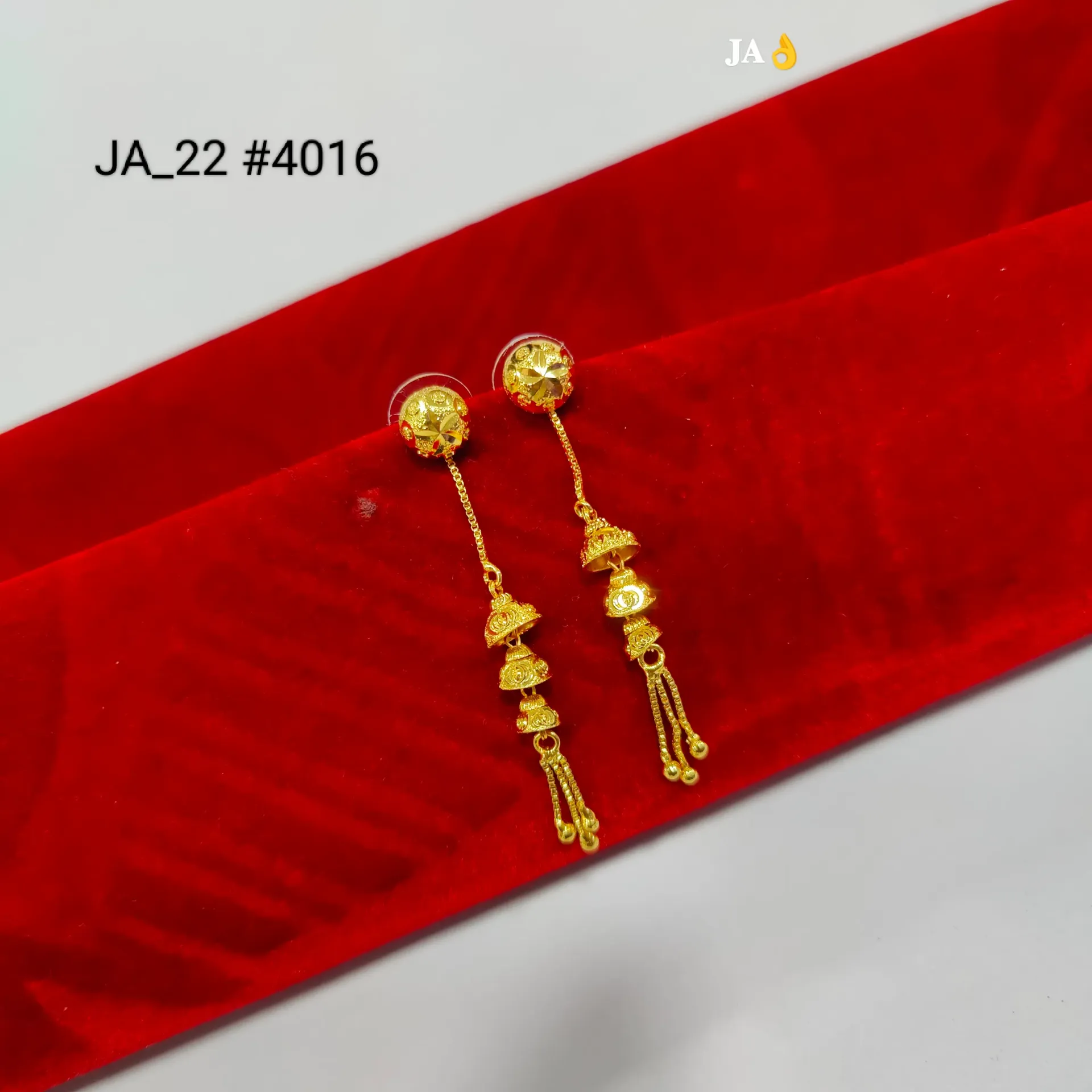 Traditional Gold Finish Chain Tassel Earrings DN-4016