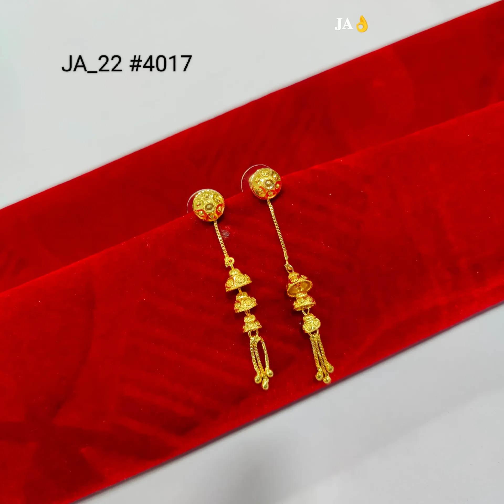 Traditional Gold Finish Chain Tassel Earrings DN-4017