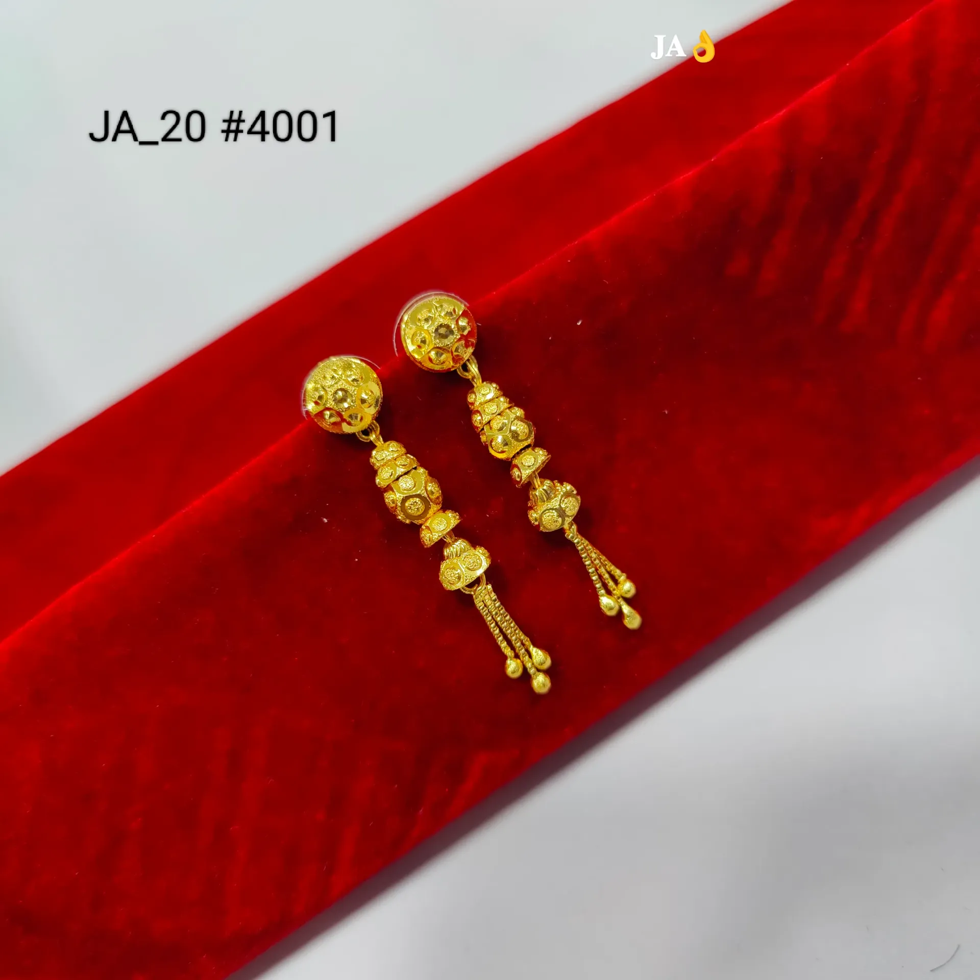 Traditional Gold Finish Tassel Drop Earrings  DN-4001
