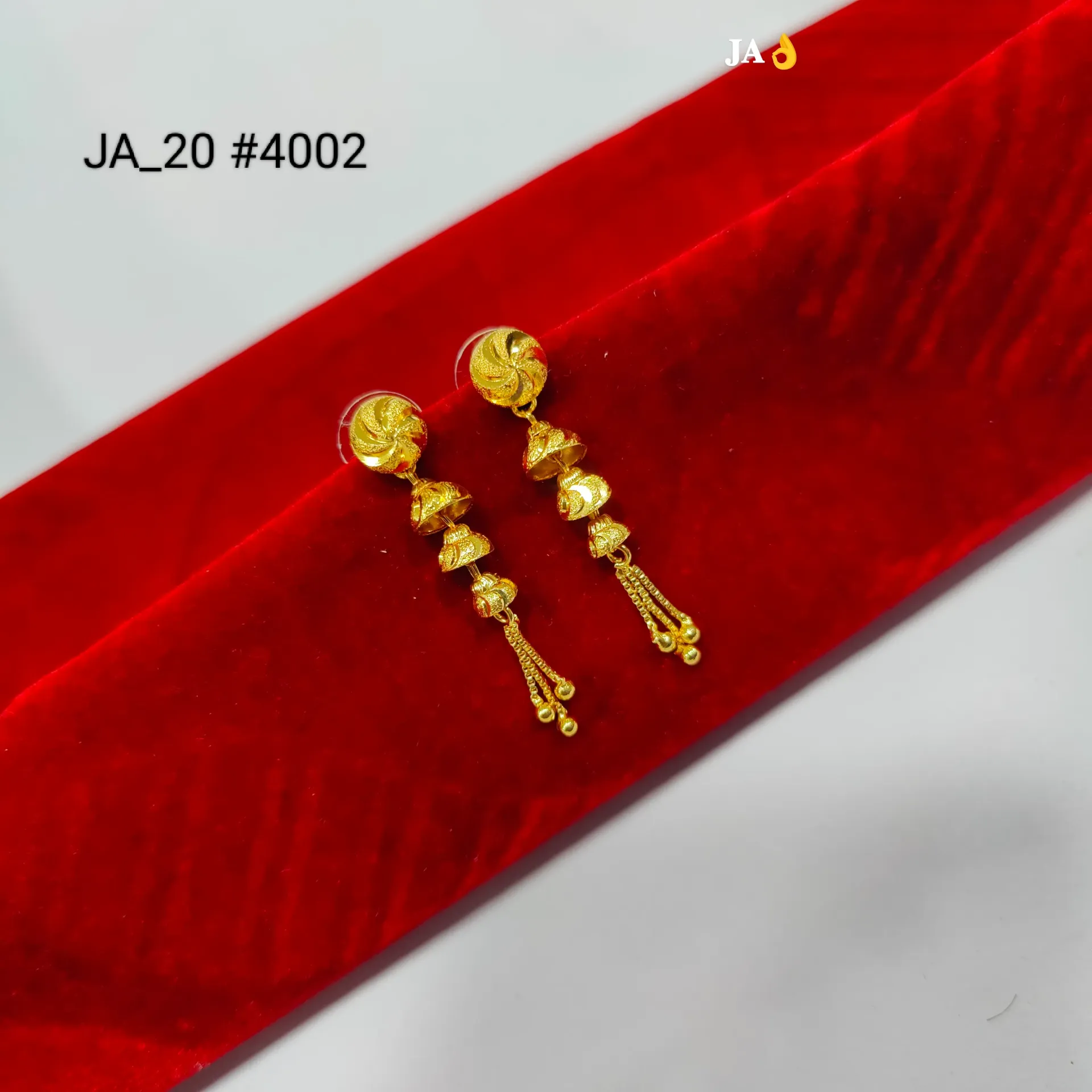 Traditional Gold Finish Tassel Drop Earrings DN-4002