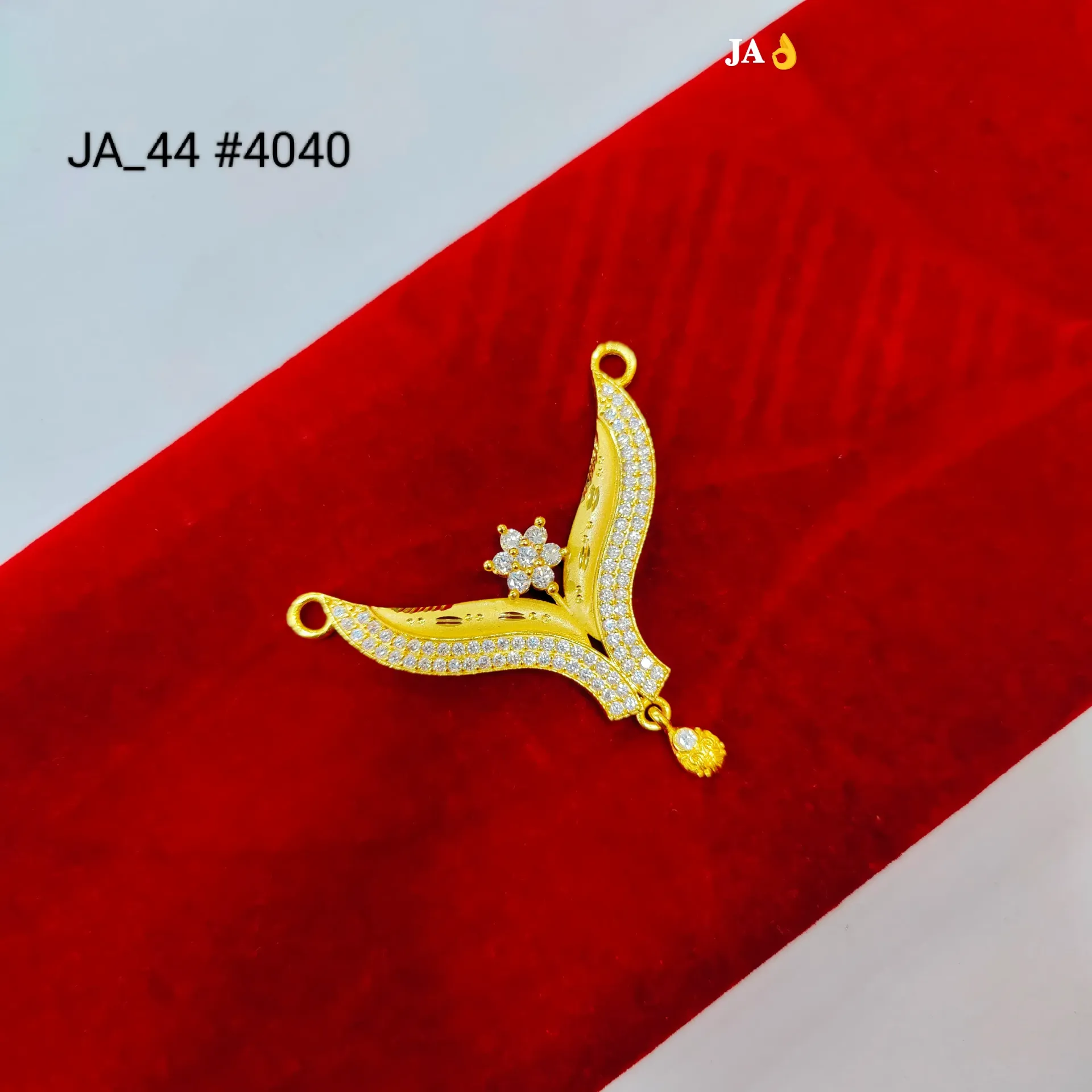 Premium CZ Studded Floral V-Shape Pendant DN-4040