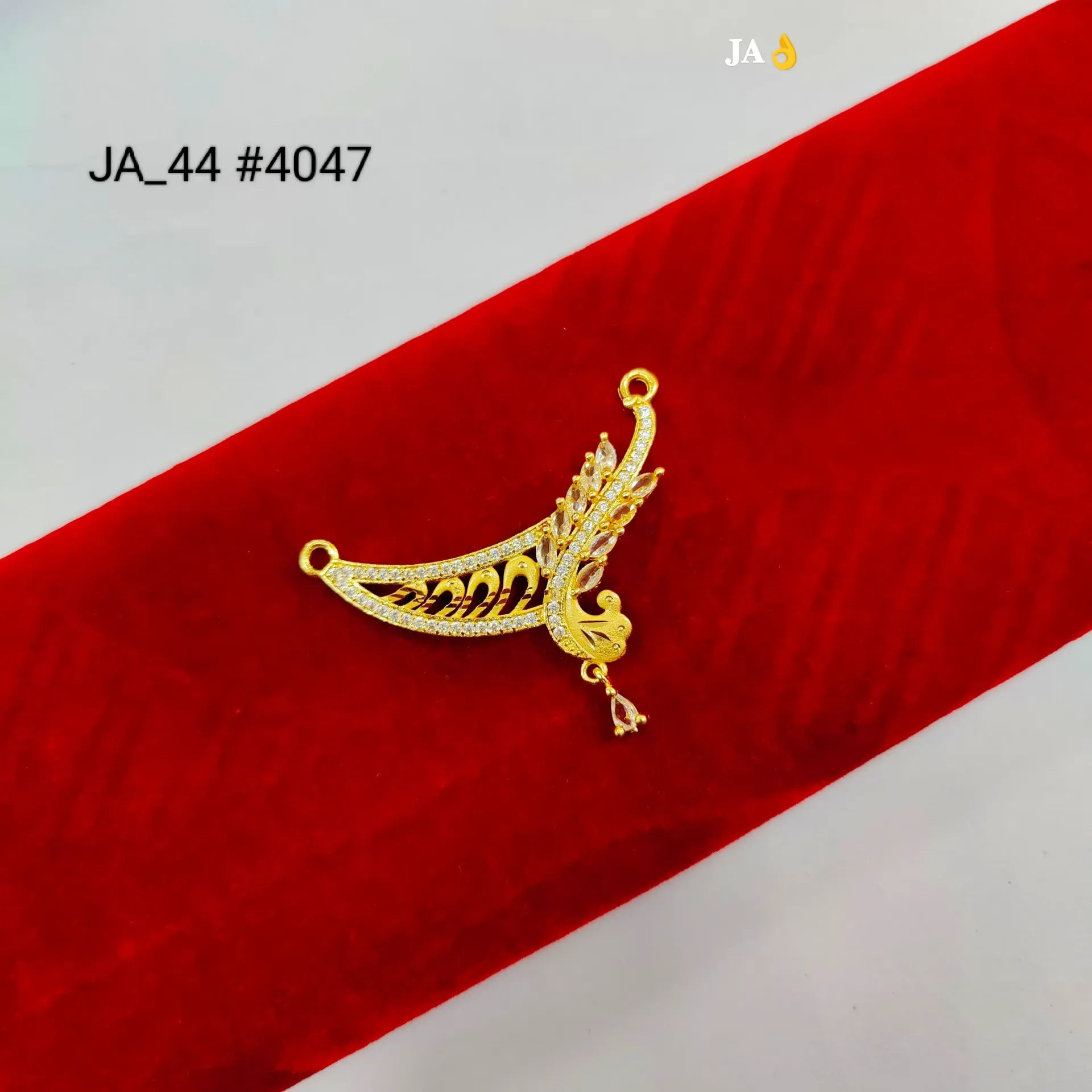 Designer CZ Peacock-Inspired Arc Pendant DN-4047