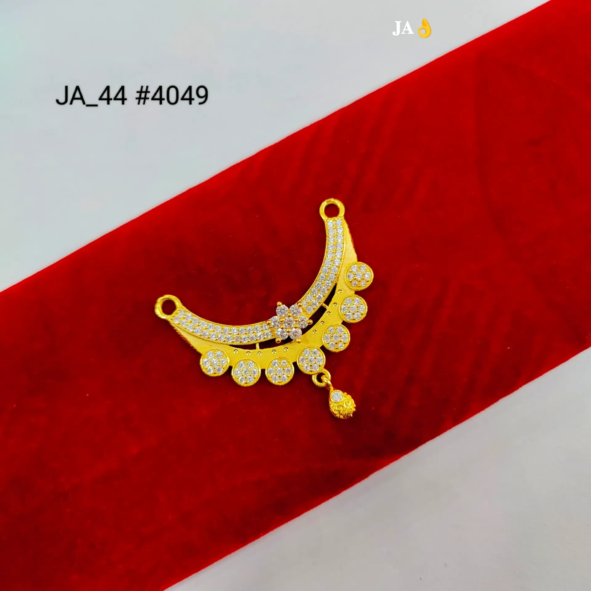 Designer CZ Crescent Pendant DN-4049