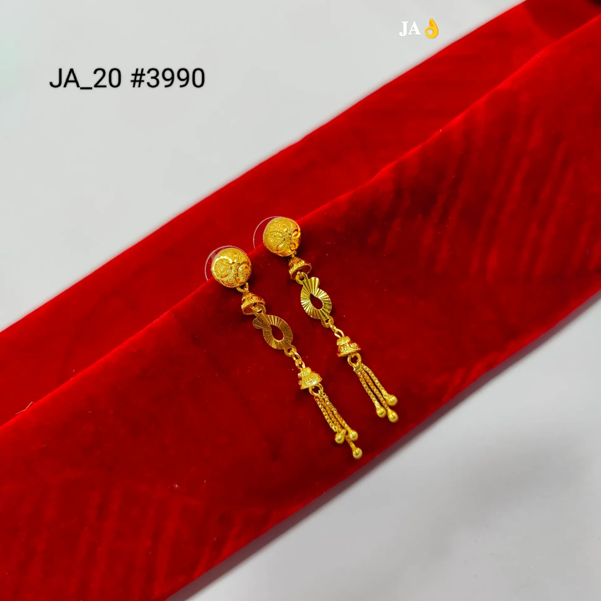 Traditional Gold Finish Infinity Motif Tassel Earrings DN-3990