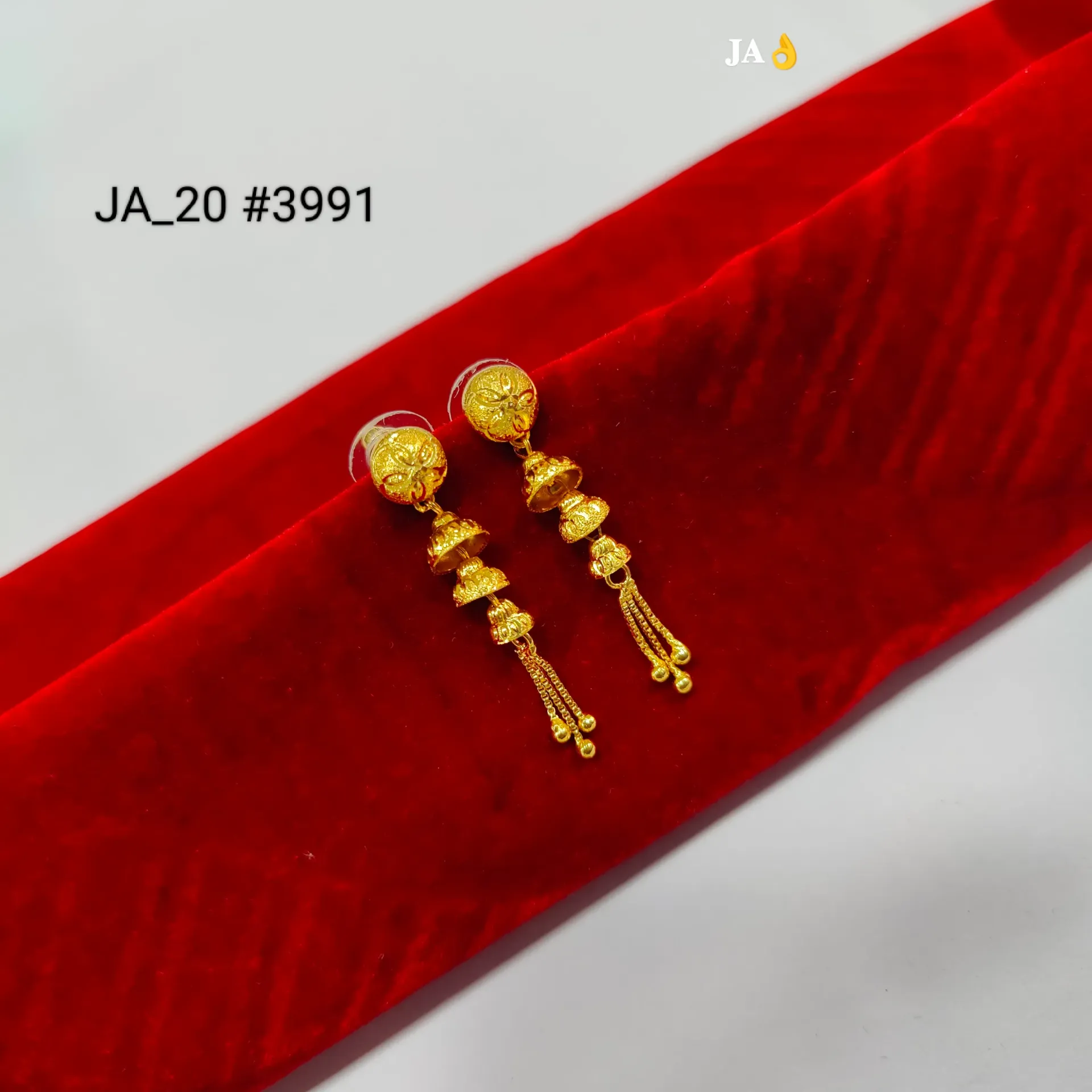 Traditional Gold Finish Tassel Drop Earrings DN-3991