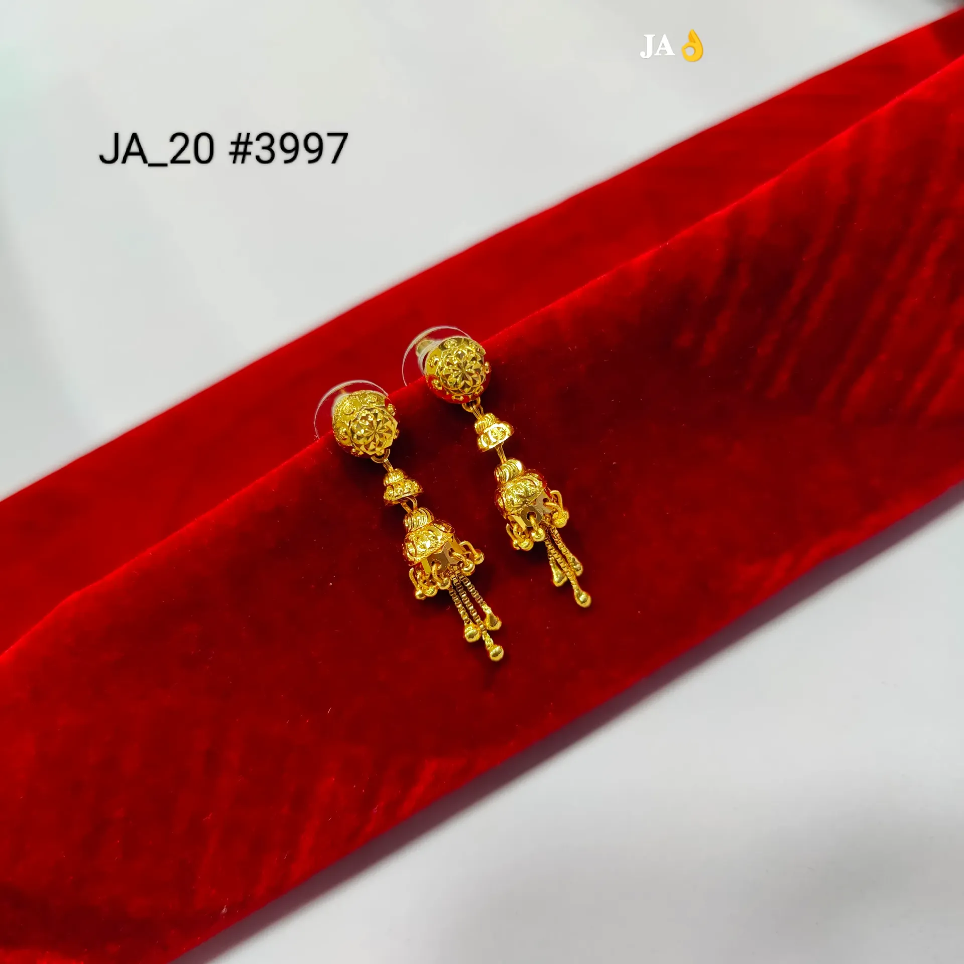 Traditional Gold Finish Filigree Jhumki Tassel Earrings DN-3997