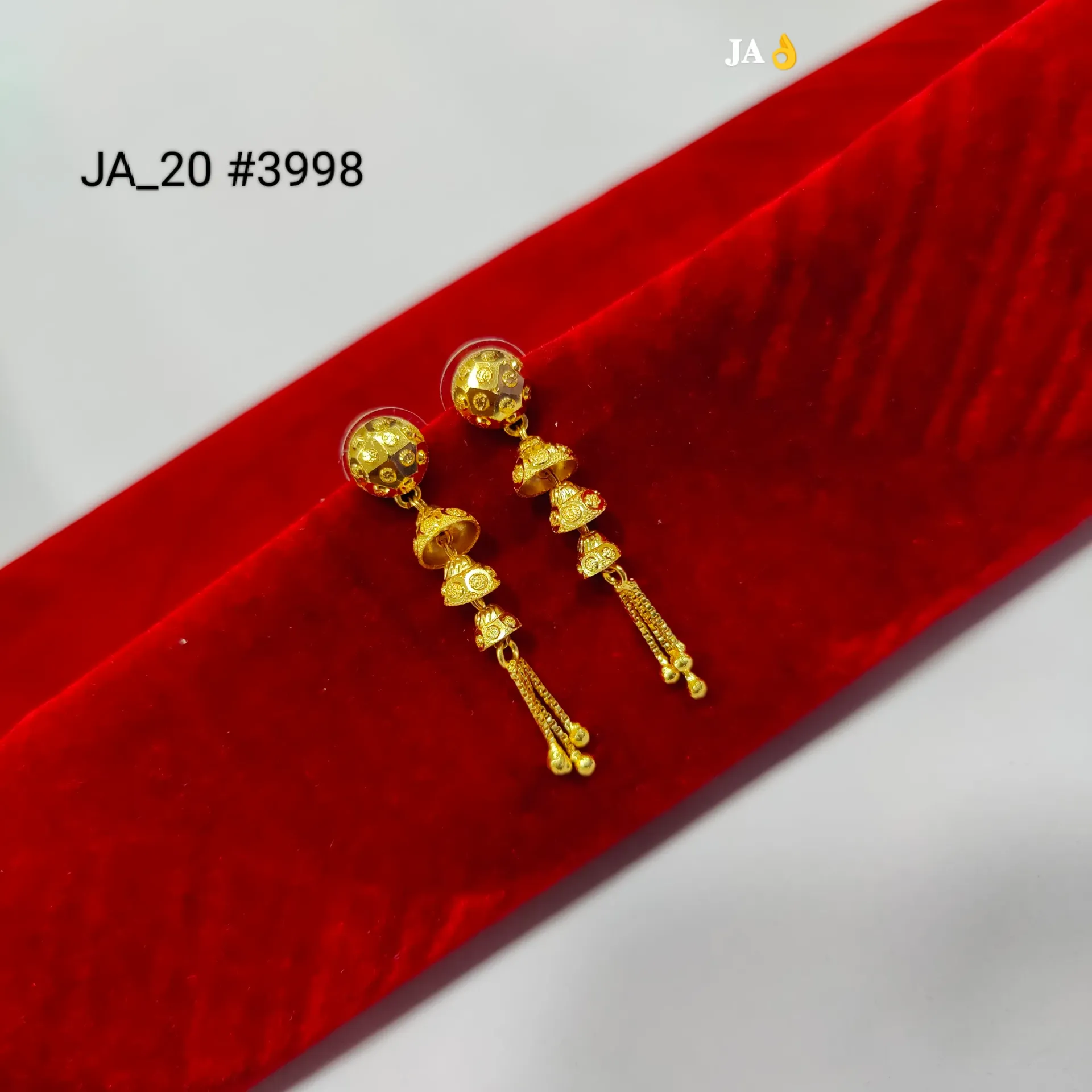 Traditional Gold Finish Layered Jhumki Tassel Earrings  DN-3998