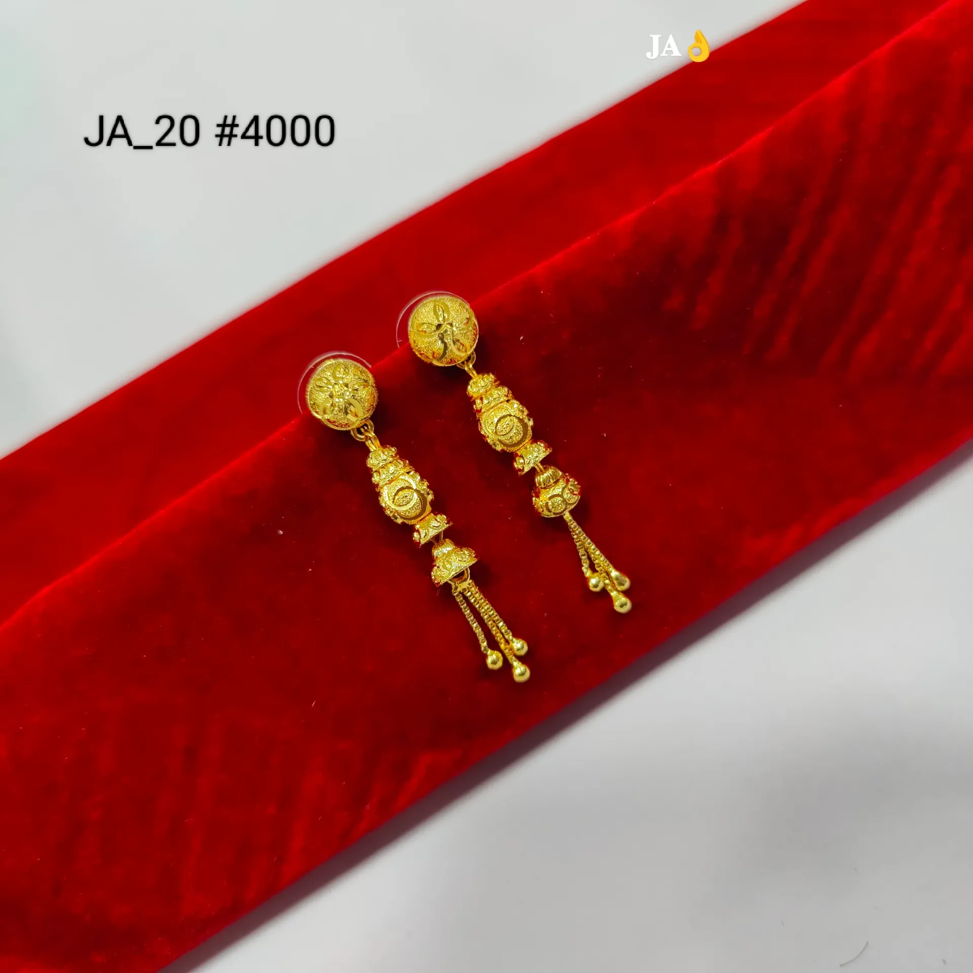 Traditional Gold Finish Temple Style Hanging Earrings  DN-4000