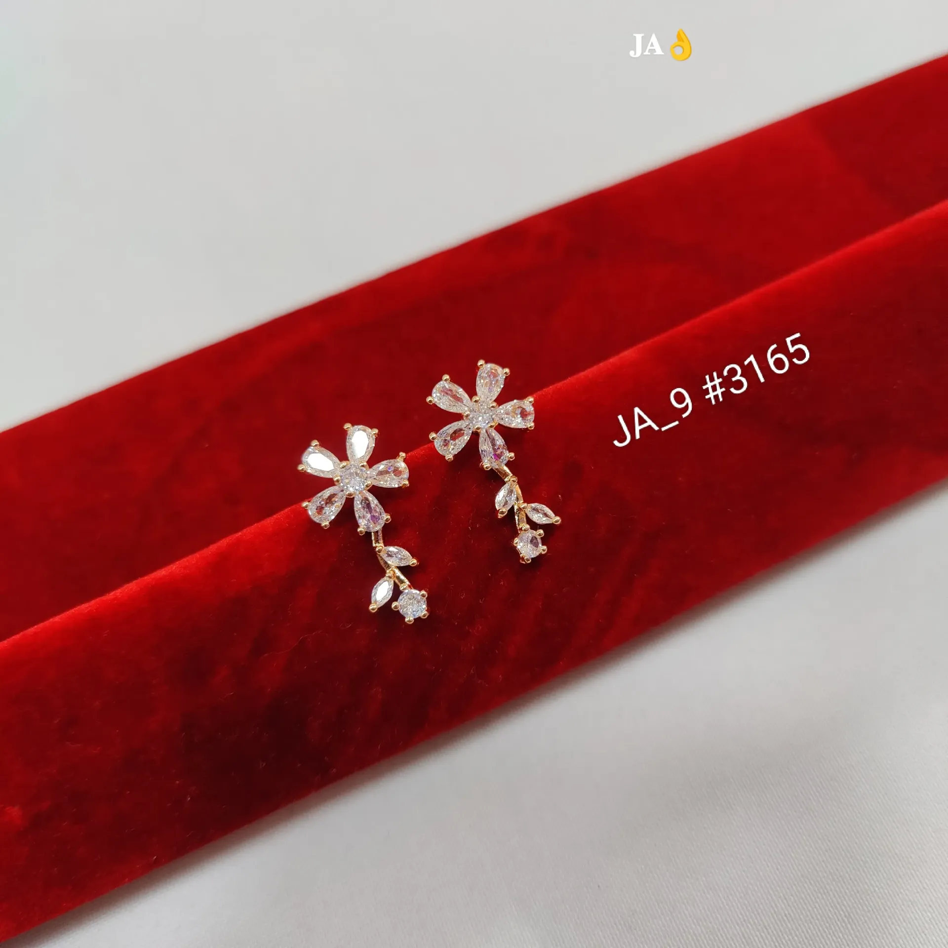Elegant CZ Floral Drop Earrings DN-3165