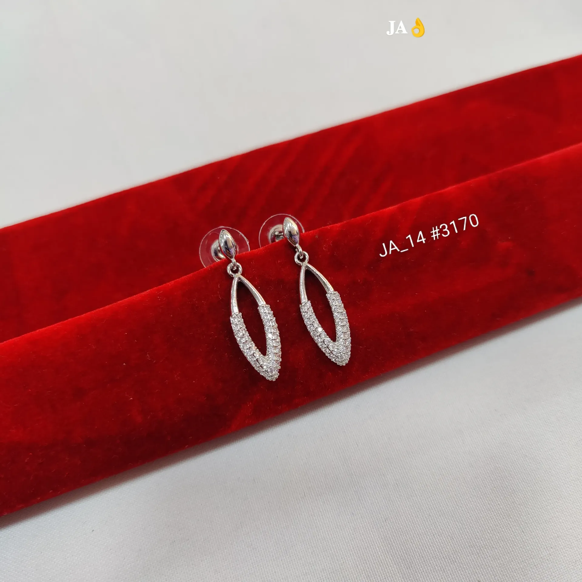 Elegant CZ Oval Drop Earrings DN-3170