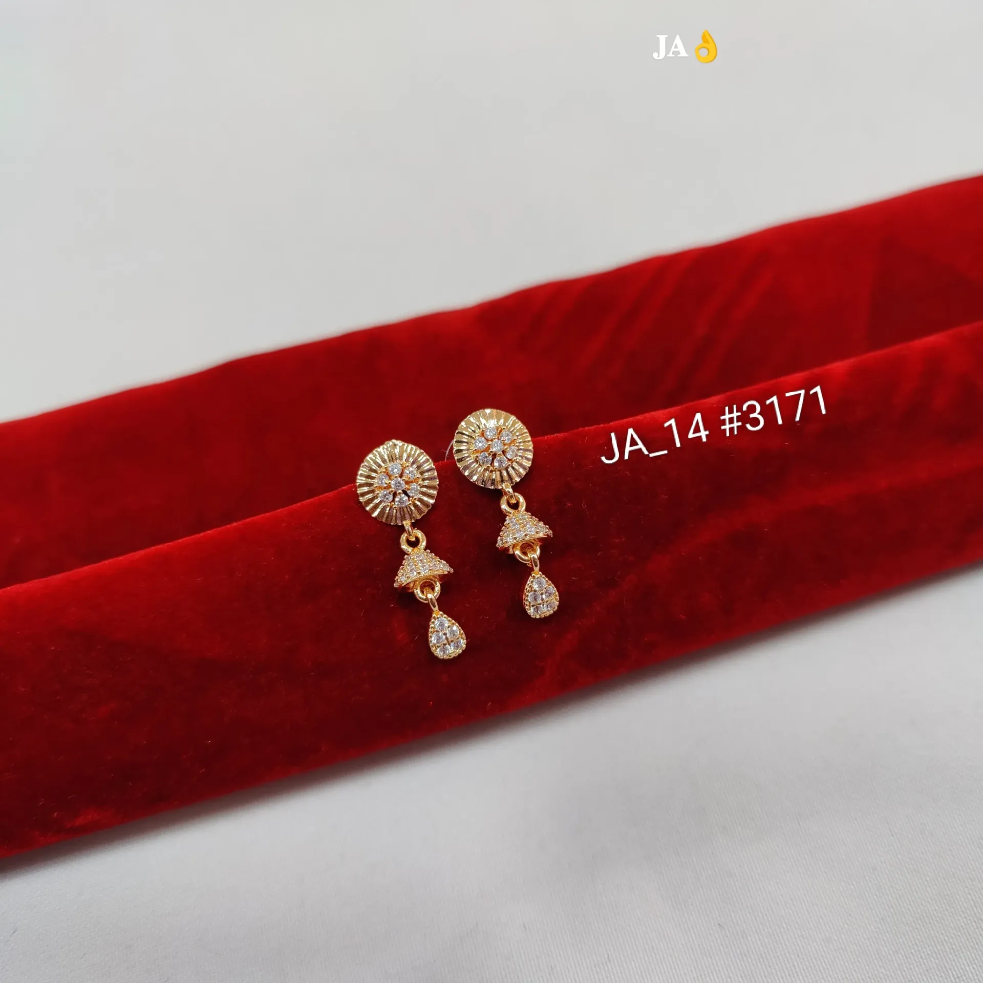Elegant CZ Sunburst Drop Earrings  DN-3171
