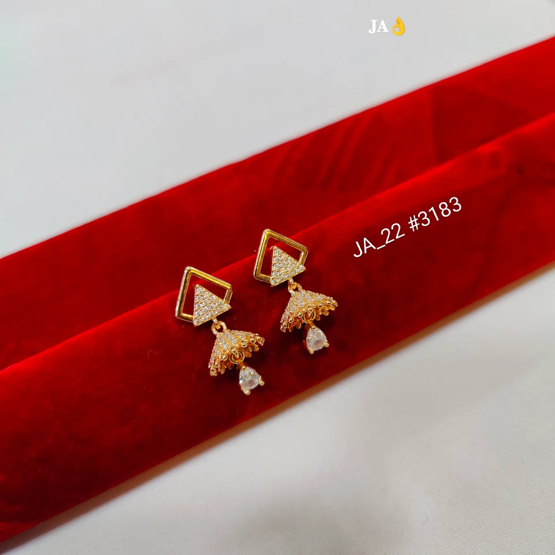 Elegant CZ Geometric Bell Drop Earrings DN-3183