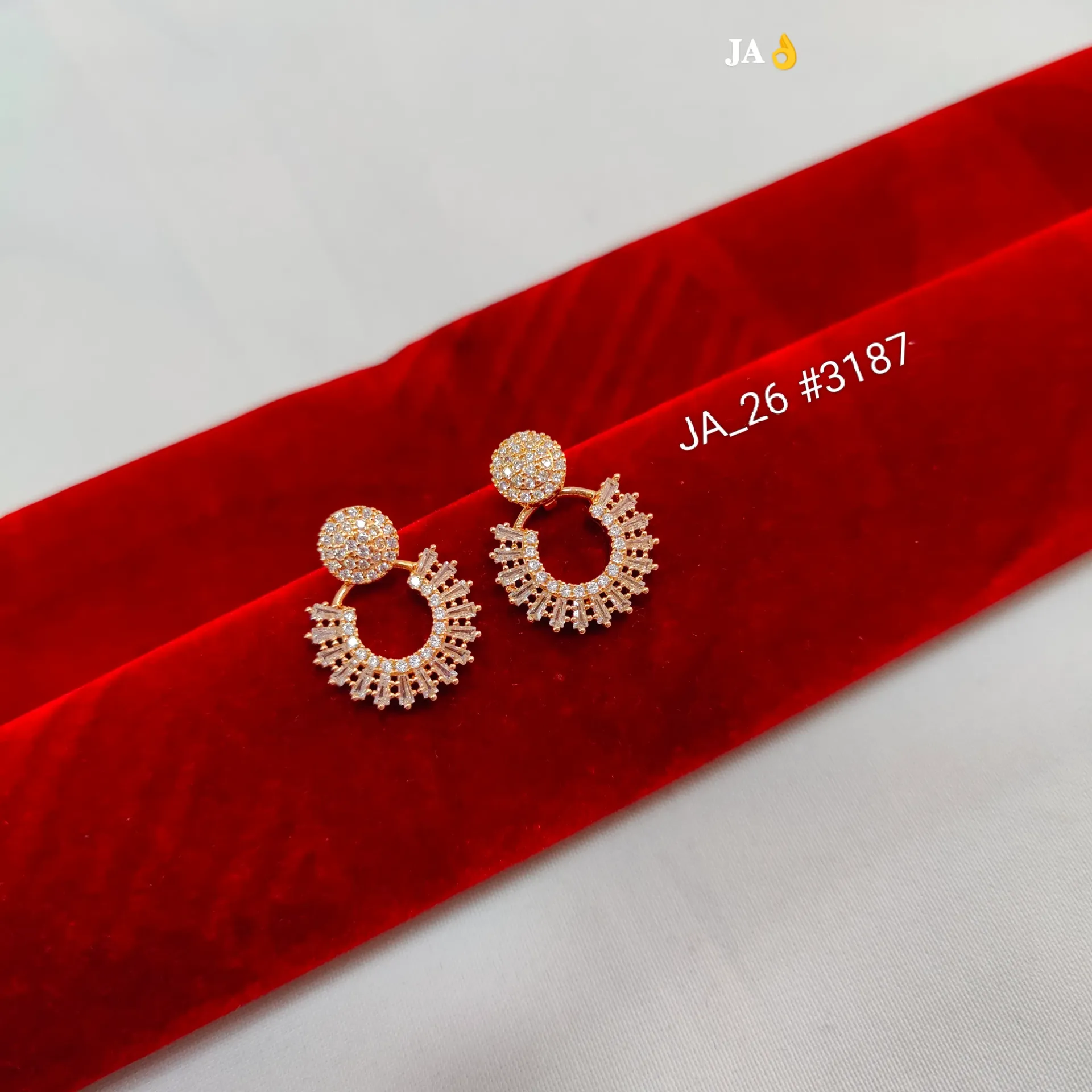 Luxury CZ Sunburst Hoop Earrings  DN-3187