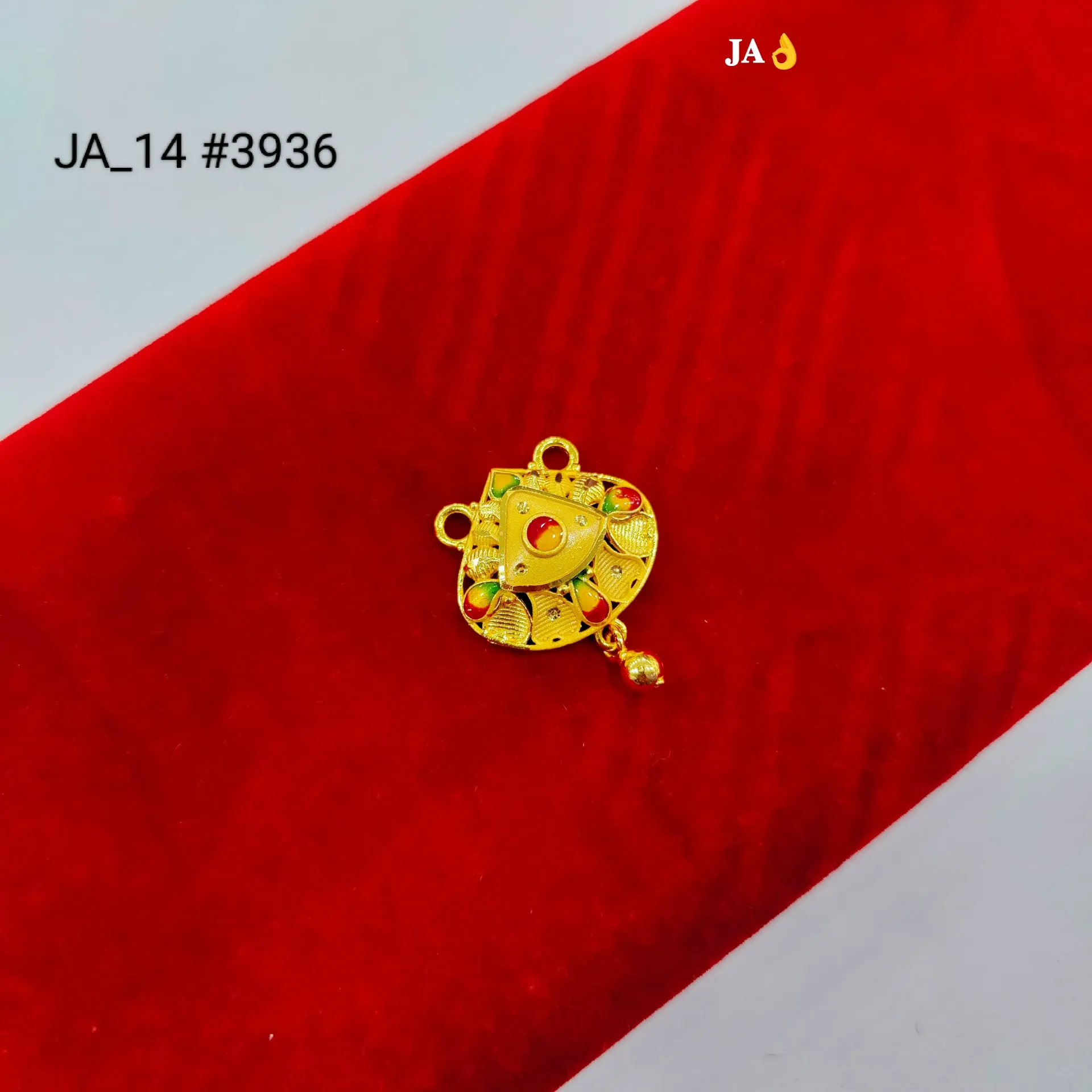 Traditional Gold Tone Meenakari Pendant DN-3936