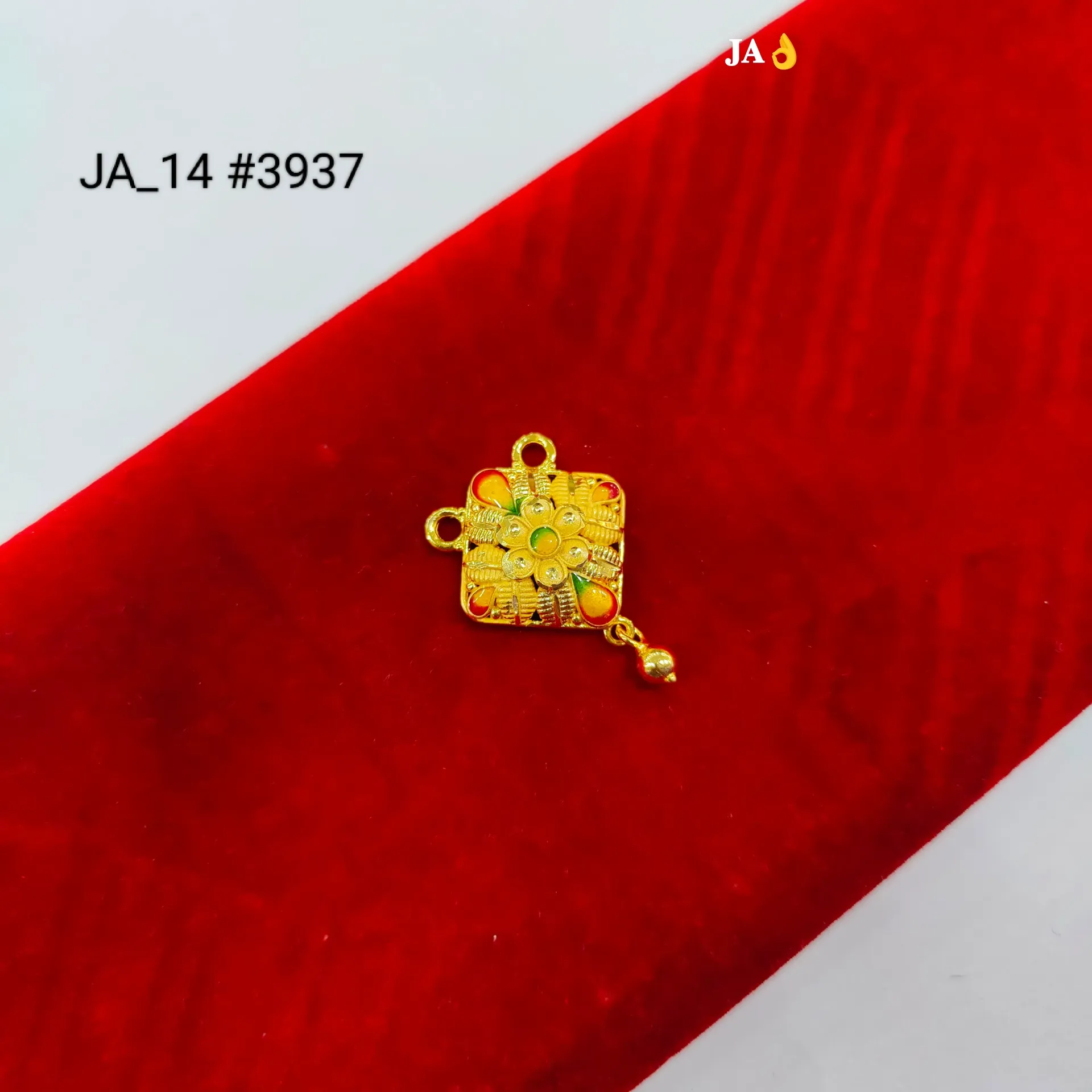 Traditional Gold Tone Meenakari Pendant DN-3937
