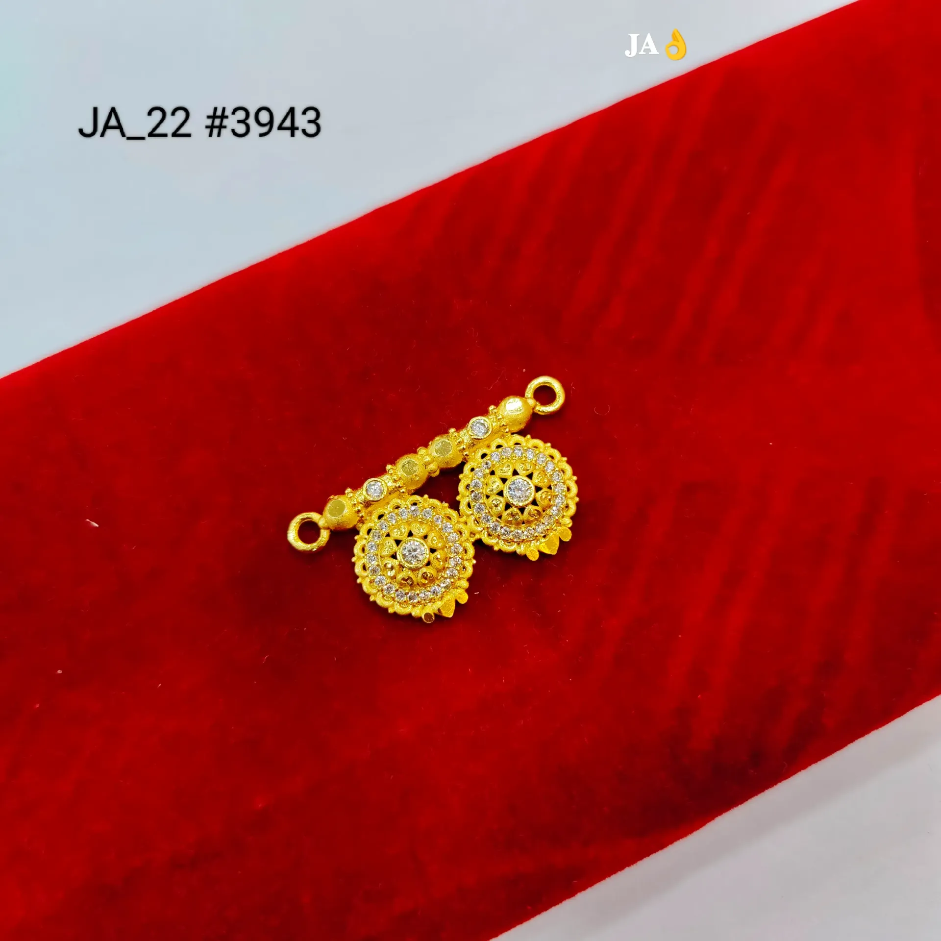 Traditional Gold Tone CZ Designer Pendant  DN-3943