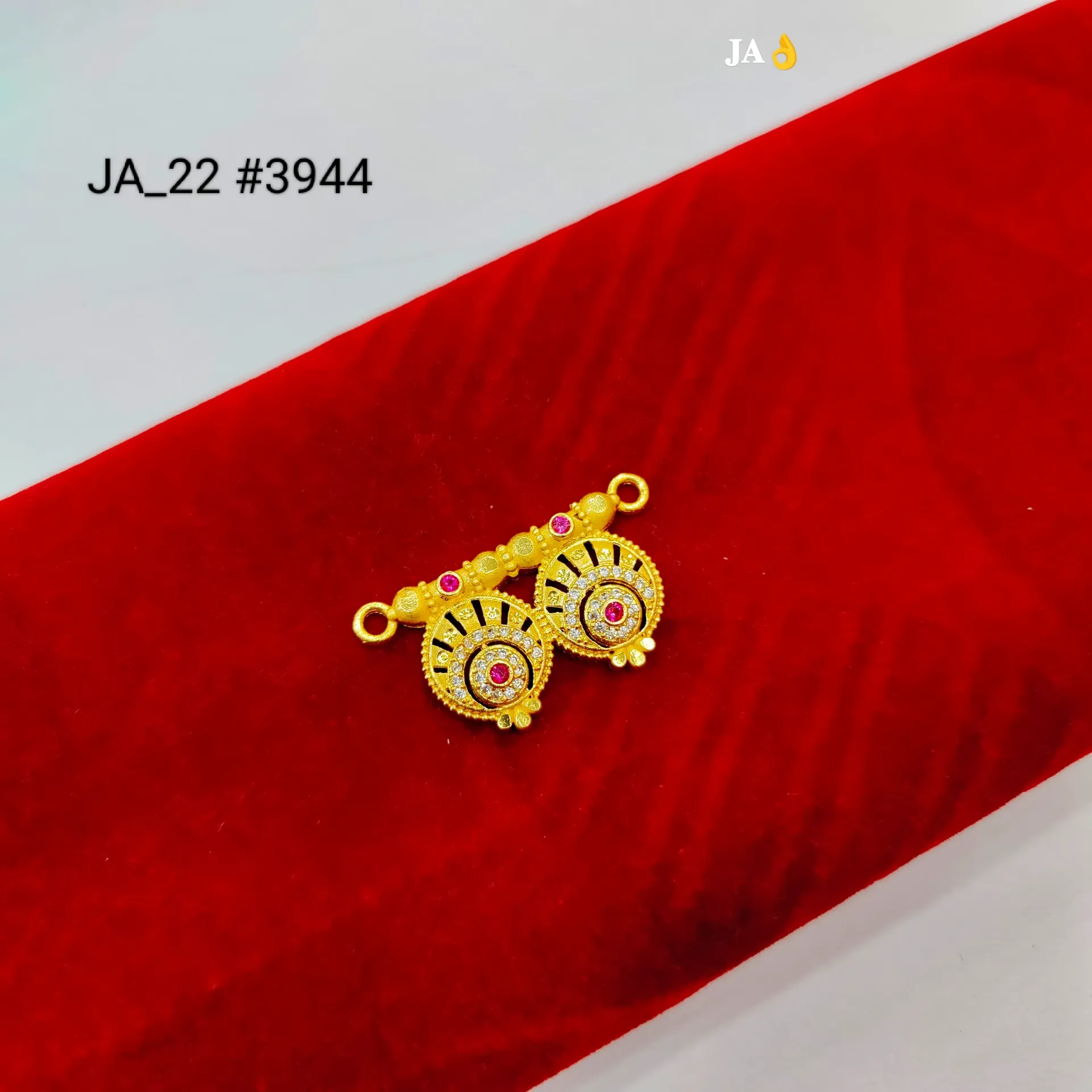 Traditional Gold Tone CZ Designer Pendant DN-3944