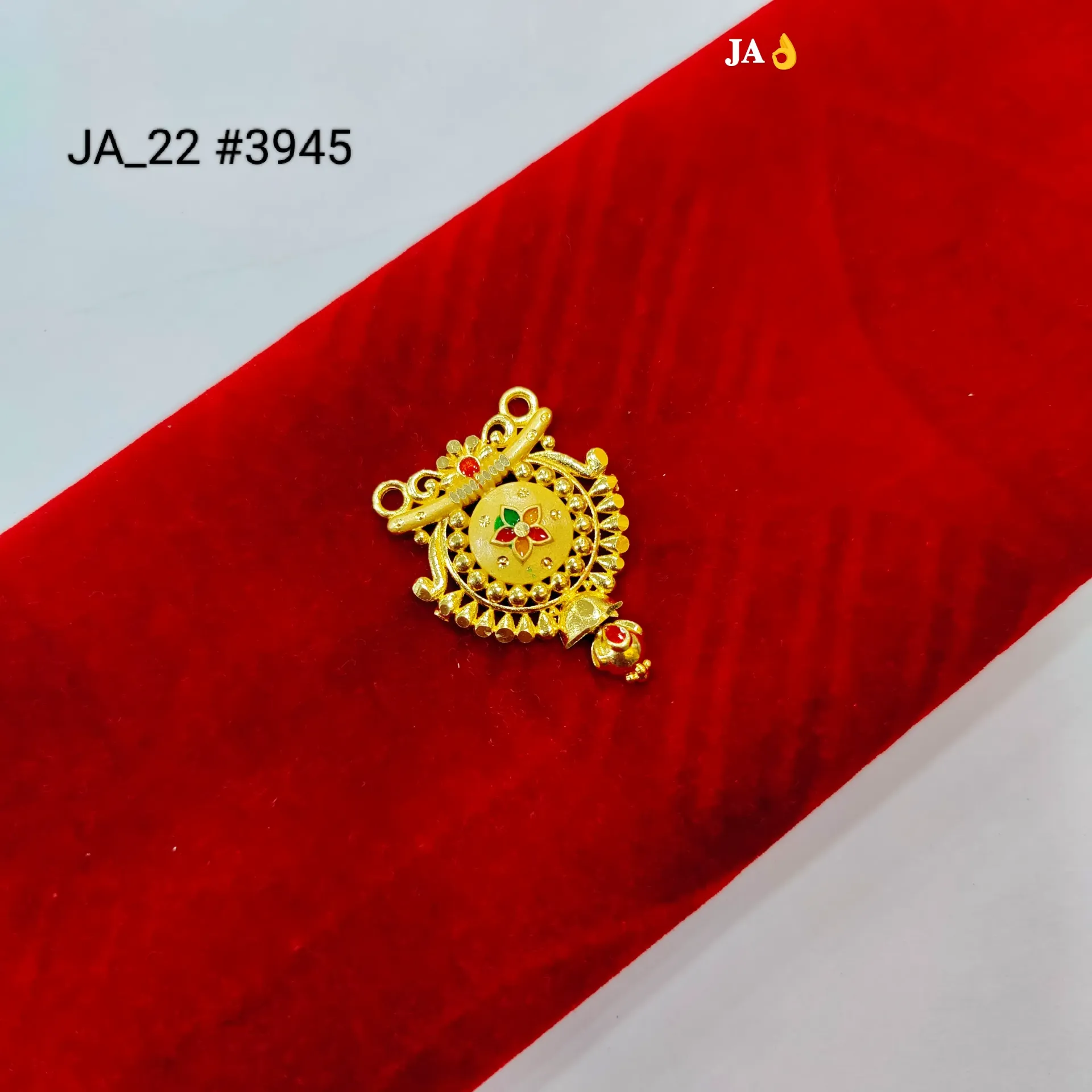 Traditional Gold Tone Meenakari Floral Pendant DN-3945