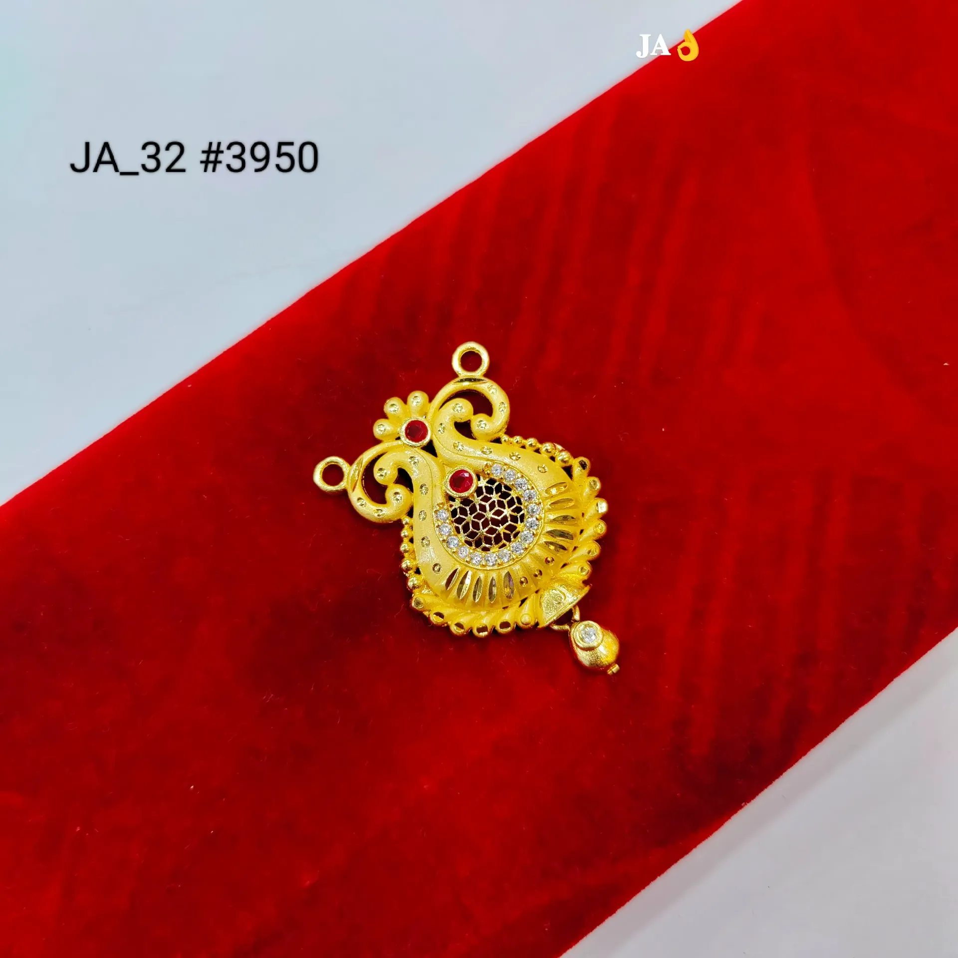 Designer Gold Tone Paisley Pendant  DN-3950