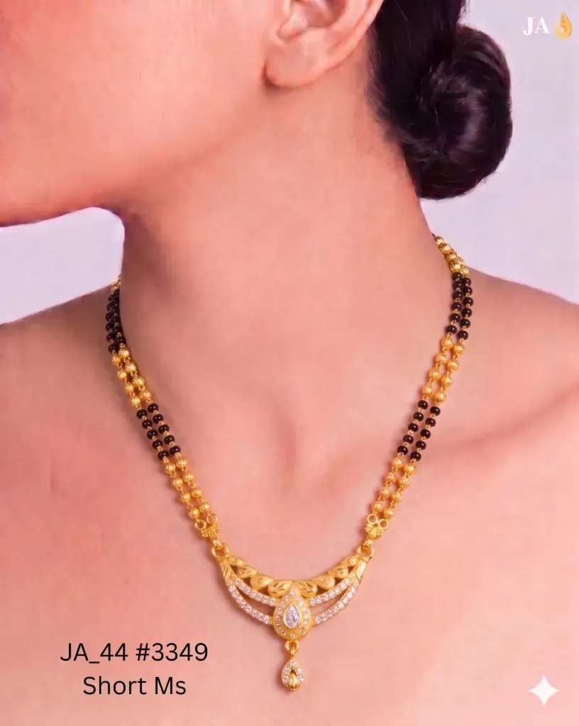 1 Gram Gold Plated Short Mangalsutra Necklace DN-3349