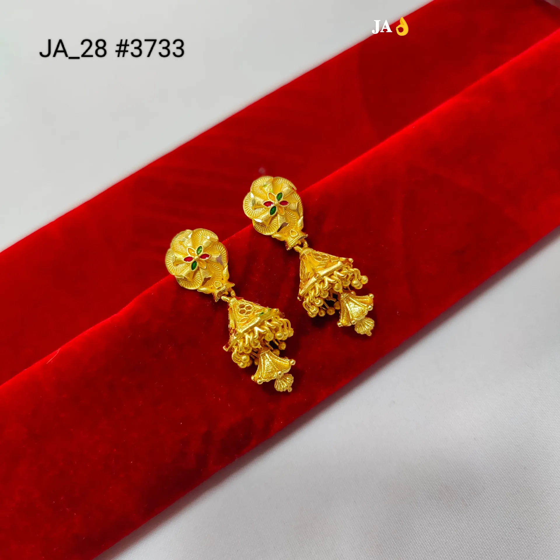 Premium Gold Tone Floral Jhumka Earrings DN-3733