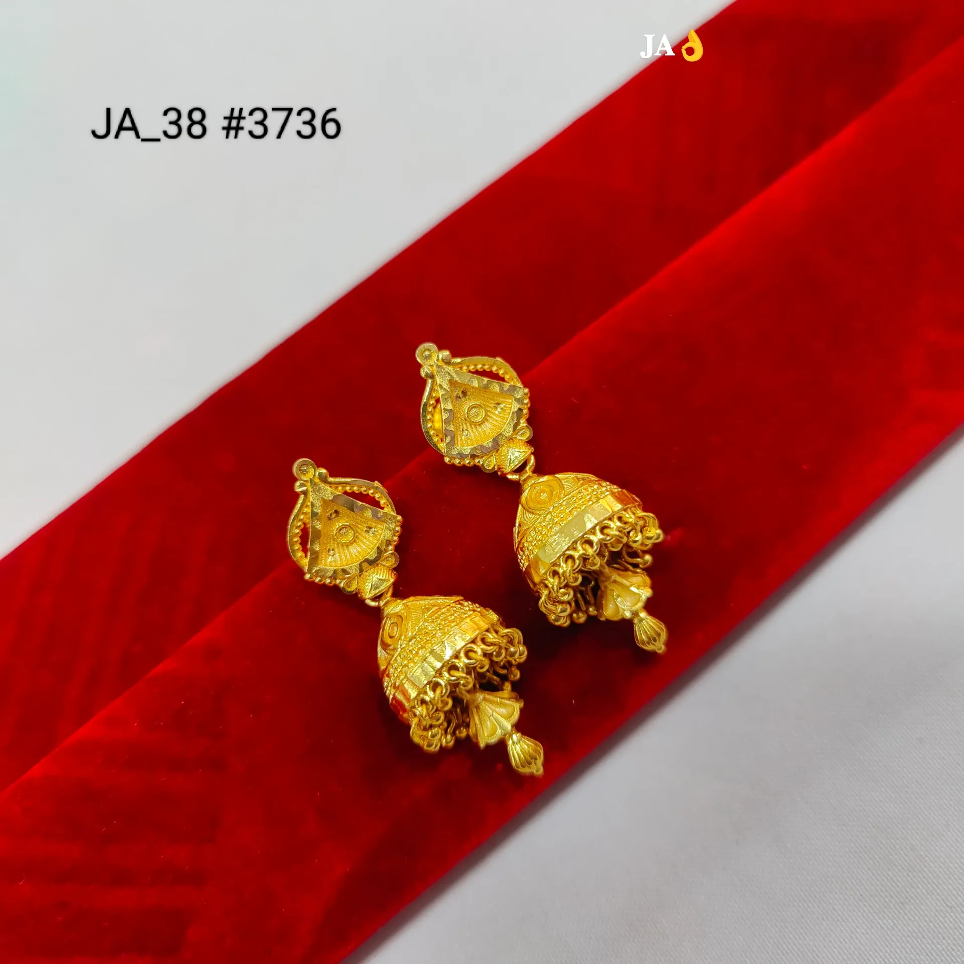 Premium Gold Tone Traditional Dome Jhumka Earrings  DN-3736